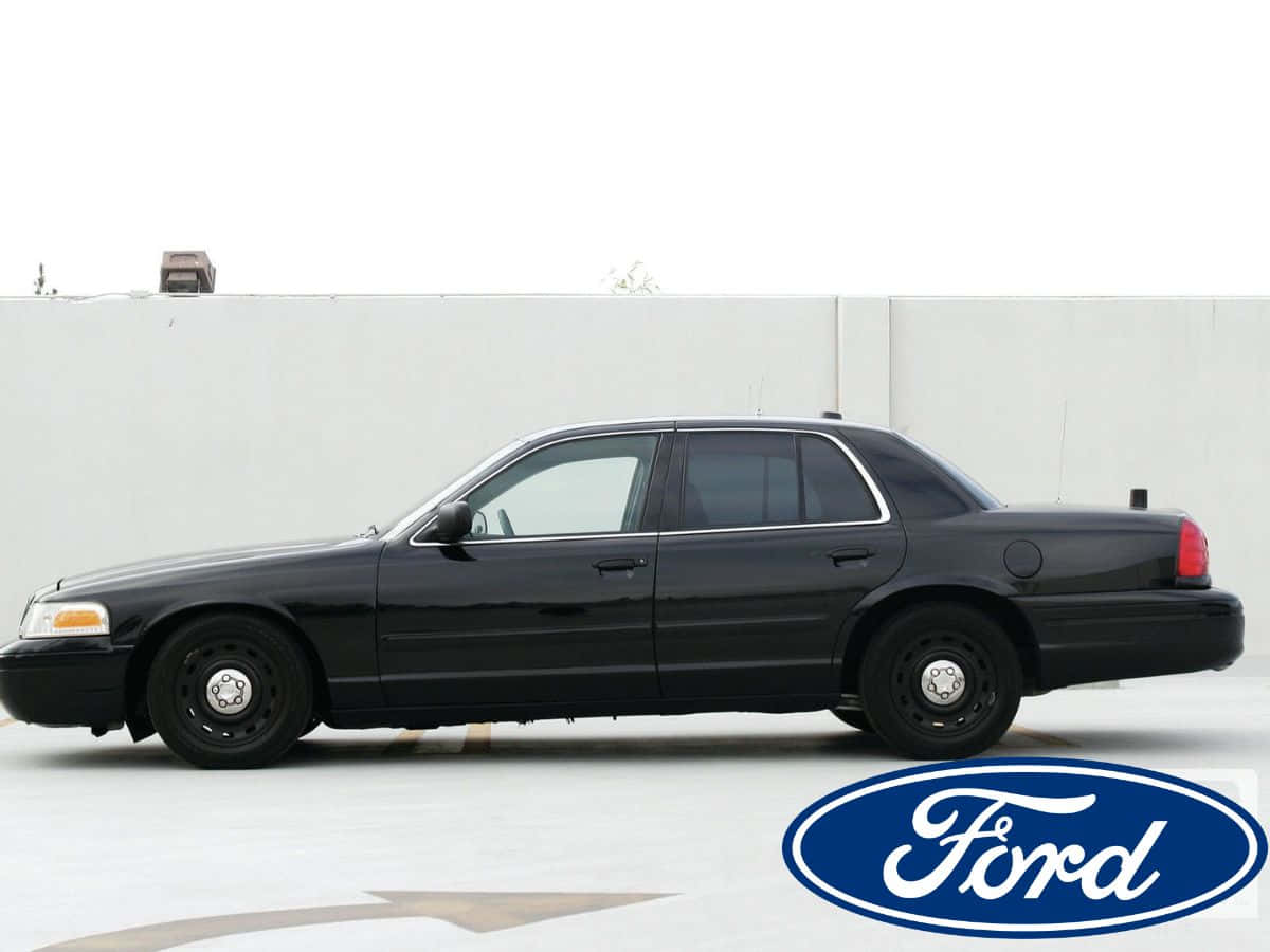 Ford Crown Victoria, black, police car, SD Desktop Wallpaper