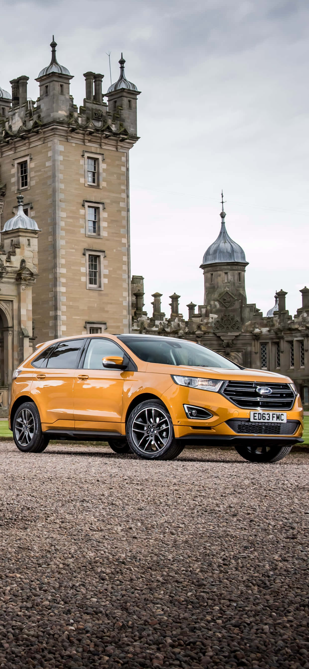 2021 Ford Edge, orange, gravel, 2K Phone Wallpaper