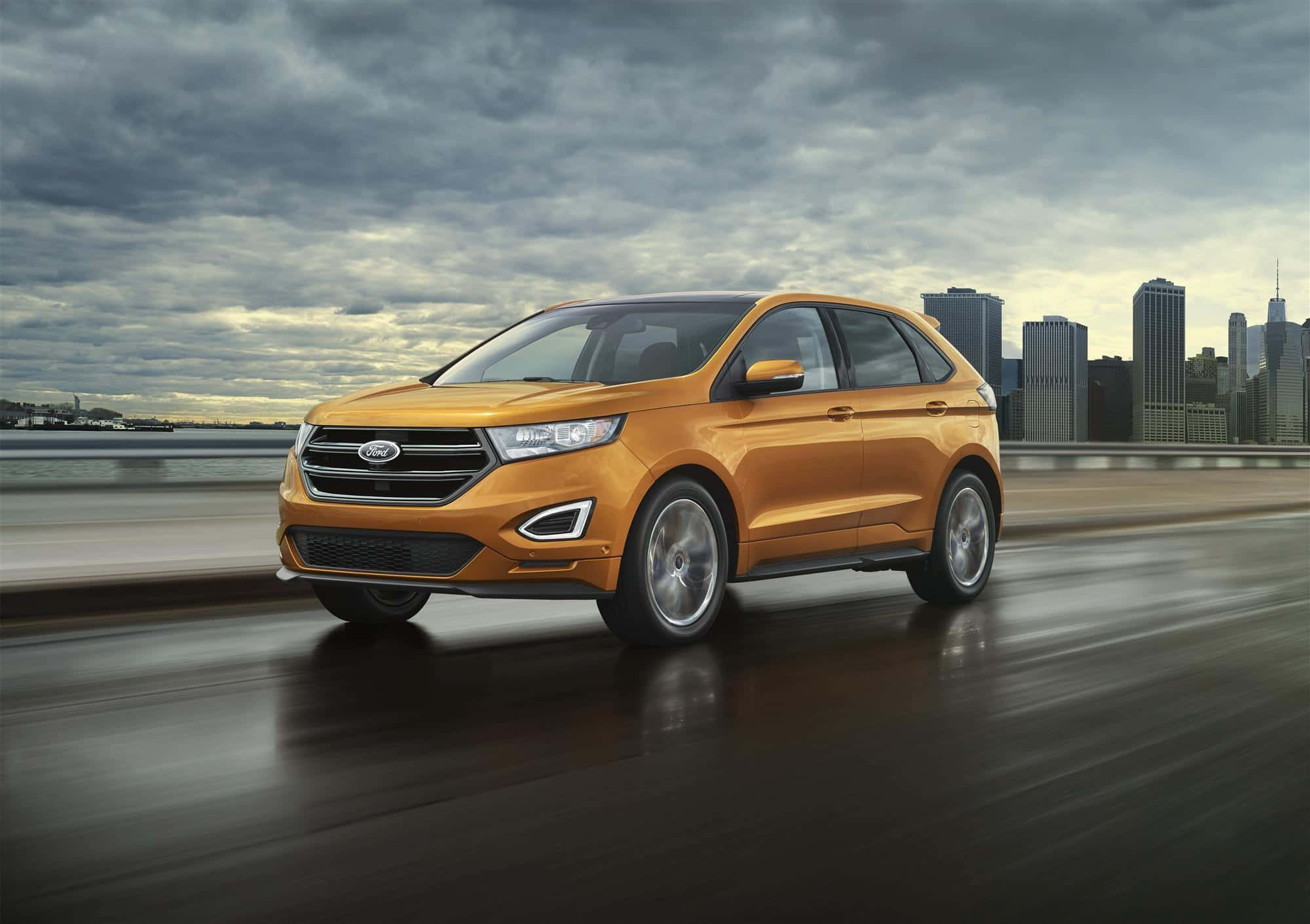 Ford Edge, 2000, orange, Full HD Desktop Wallpaper