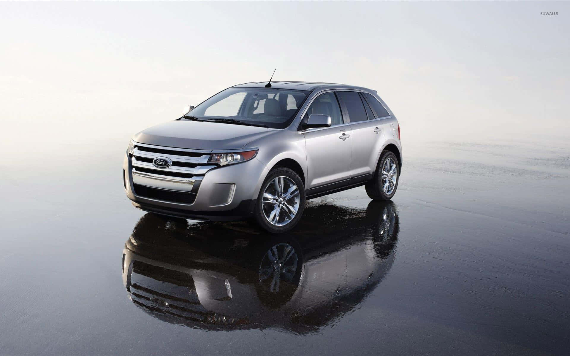 Ford Edge, silver, wet, Full HD Desktop Wallpaper