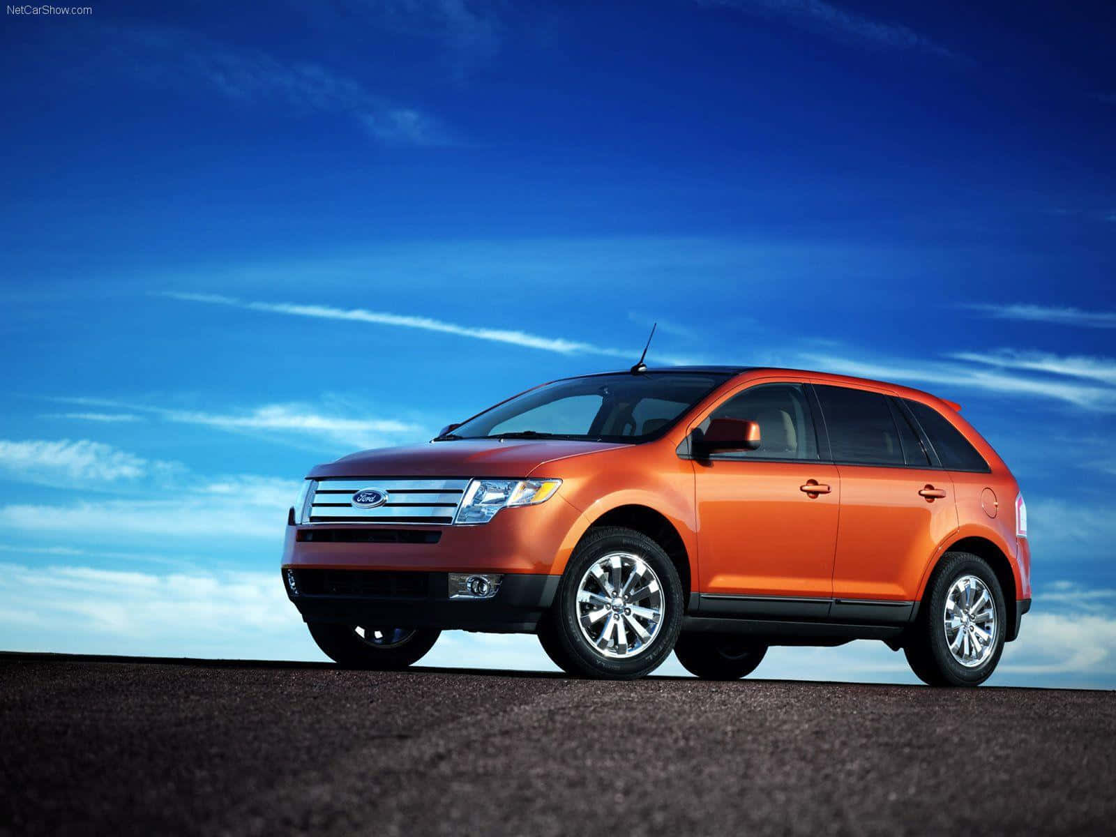 Ford Edge, orange, dark road, HD Desktop Wallpaper