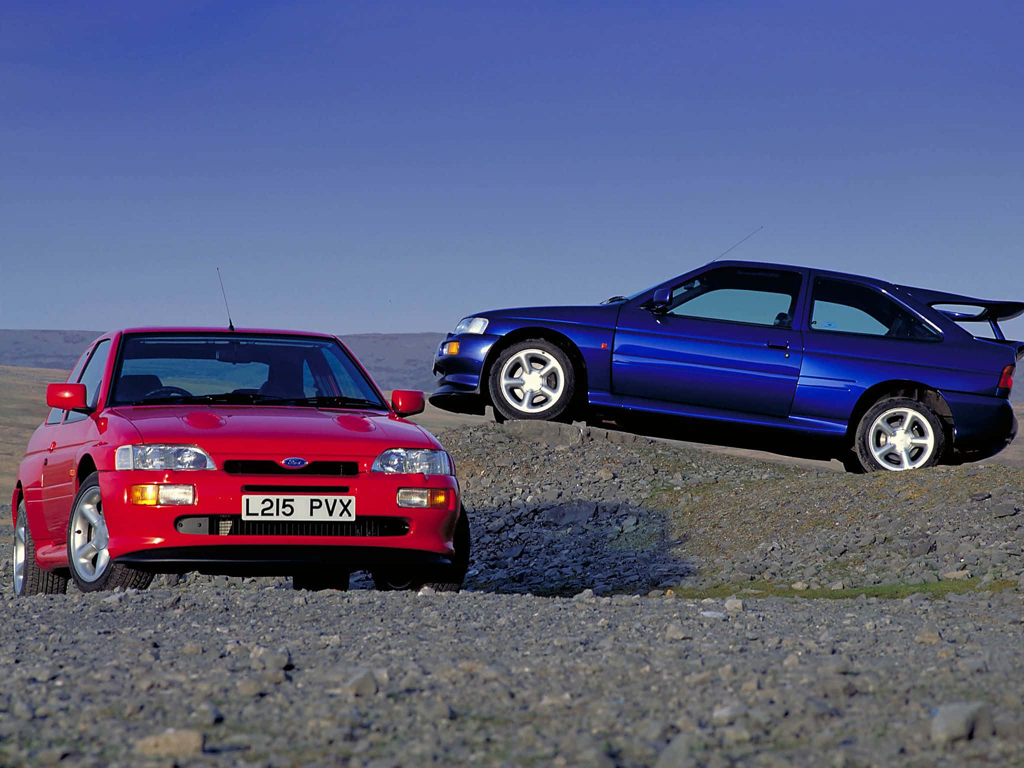 Ford Escort, red, blue, Full HD Desktop Wallpaper
