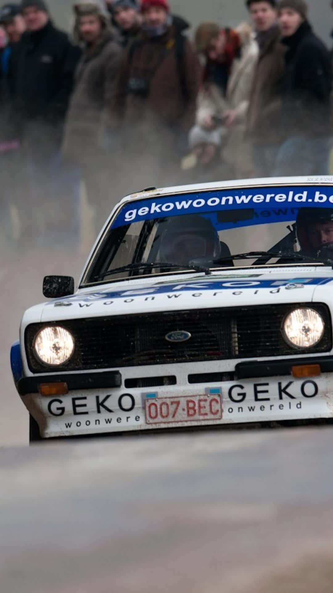 Ford Escort, white rally car, winter race, Full HD Phone Wallpaper