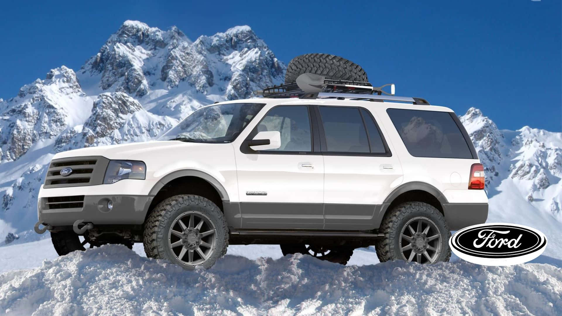 Ford Expedition, white, roof rack, Full HD Desktop Wallpaper
