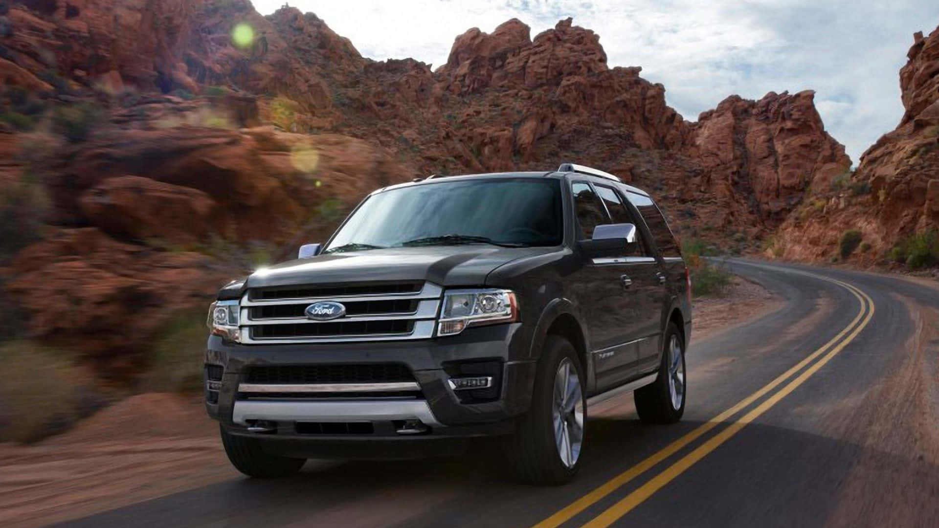 Ford Expedition, black, desert road, Full HD Desktop Wallpaper