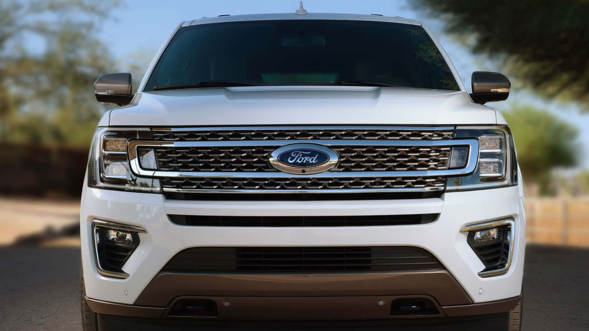 Ford Expedition, white, chrome grille, Full HD Desktop Wallpaper