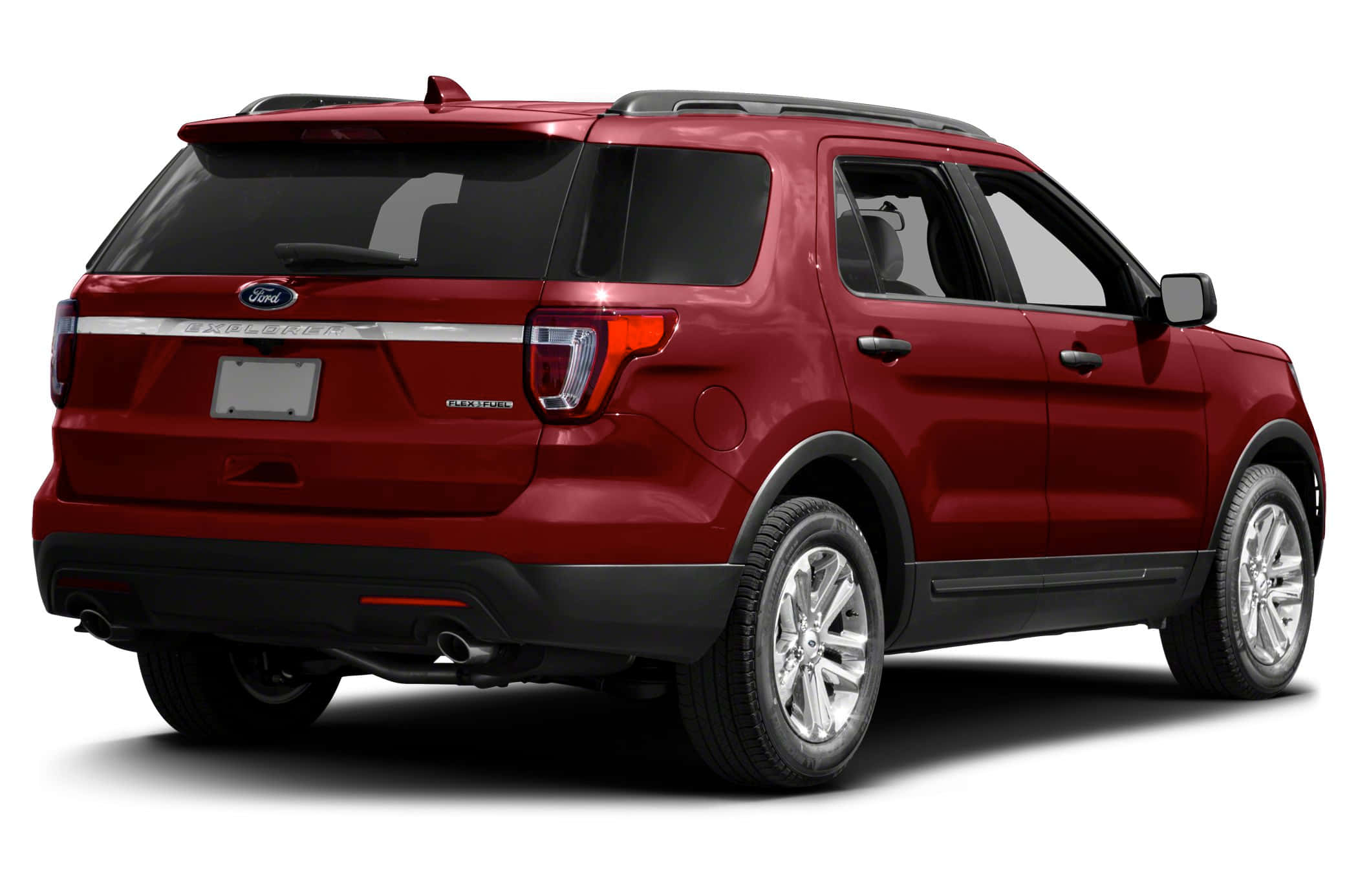 Ford Explorer, glossy red, rear three-quarter angle, Full HD Desktop Wallpaper