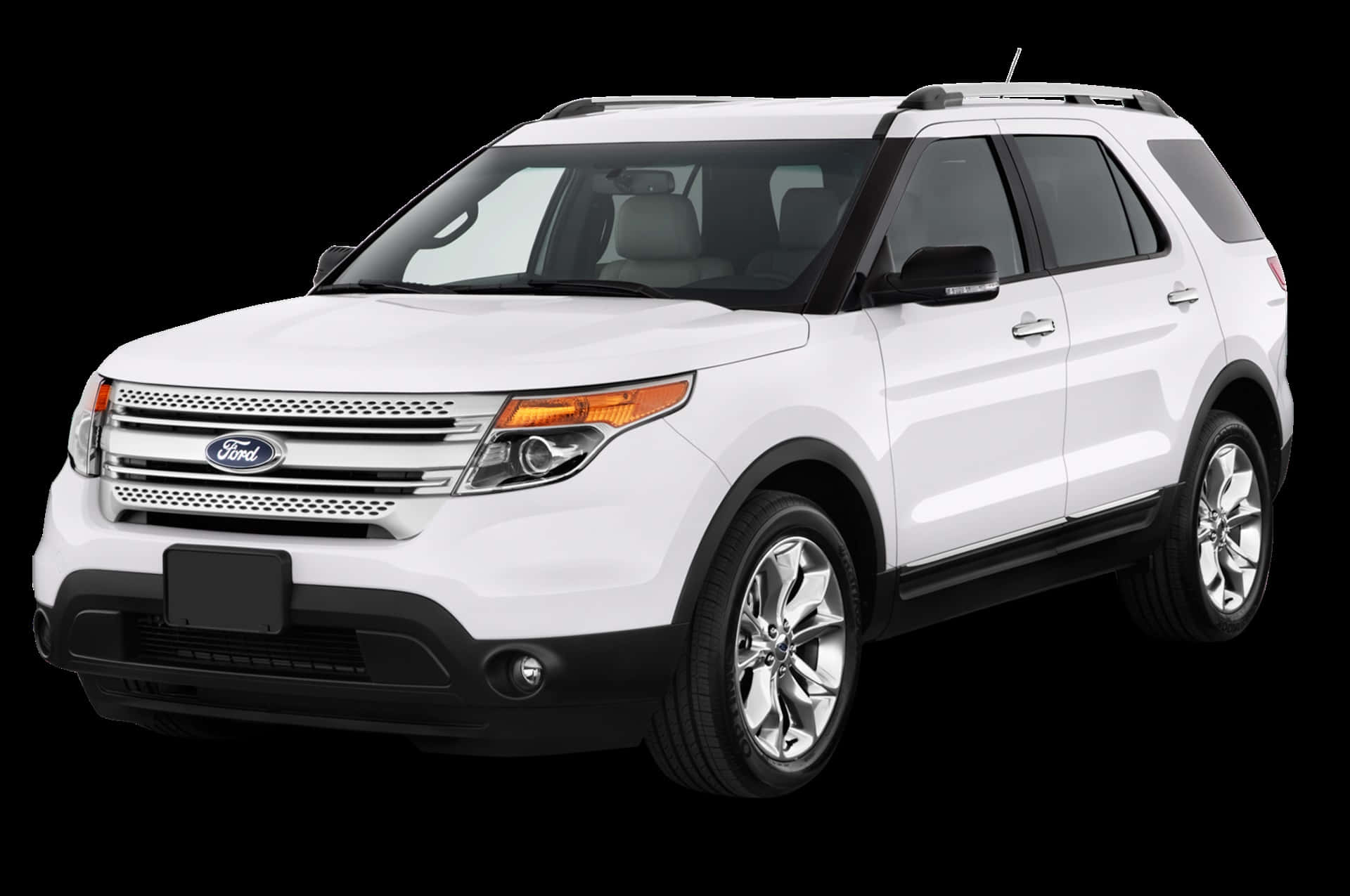 Ford Explorer, white, black background, Full HD Desktop Wallpaper