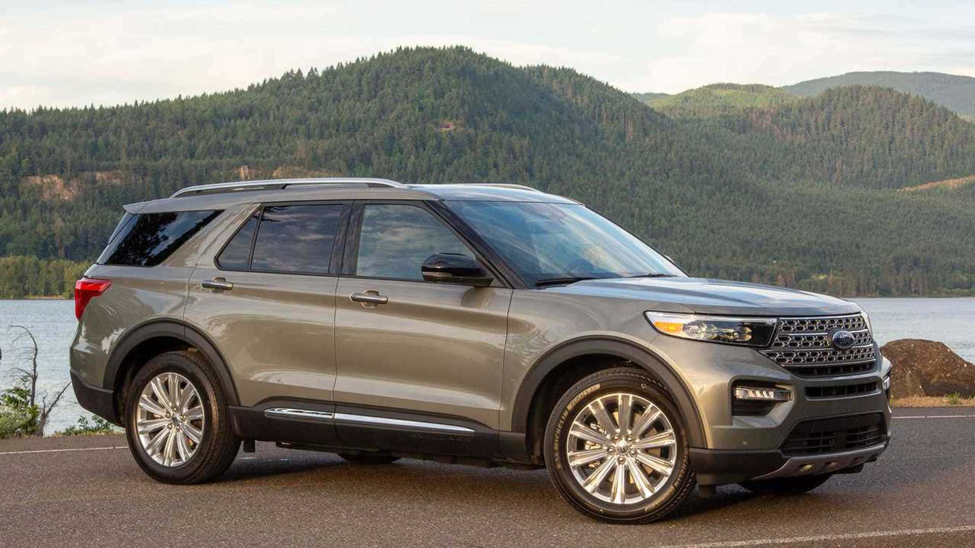 Ford Explorer, gray, roadside, Full HD Desktop Wallpaper
