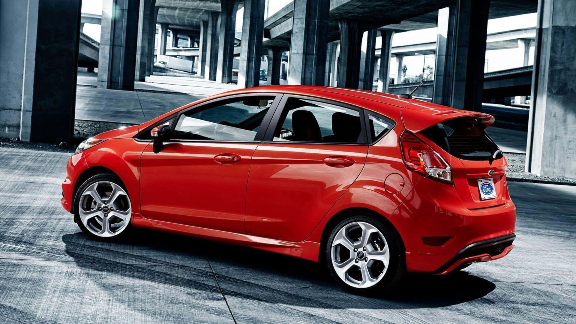 Ford Fiesta, red, hatchback, Full HD Desktop Wallpaper