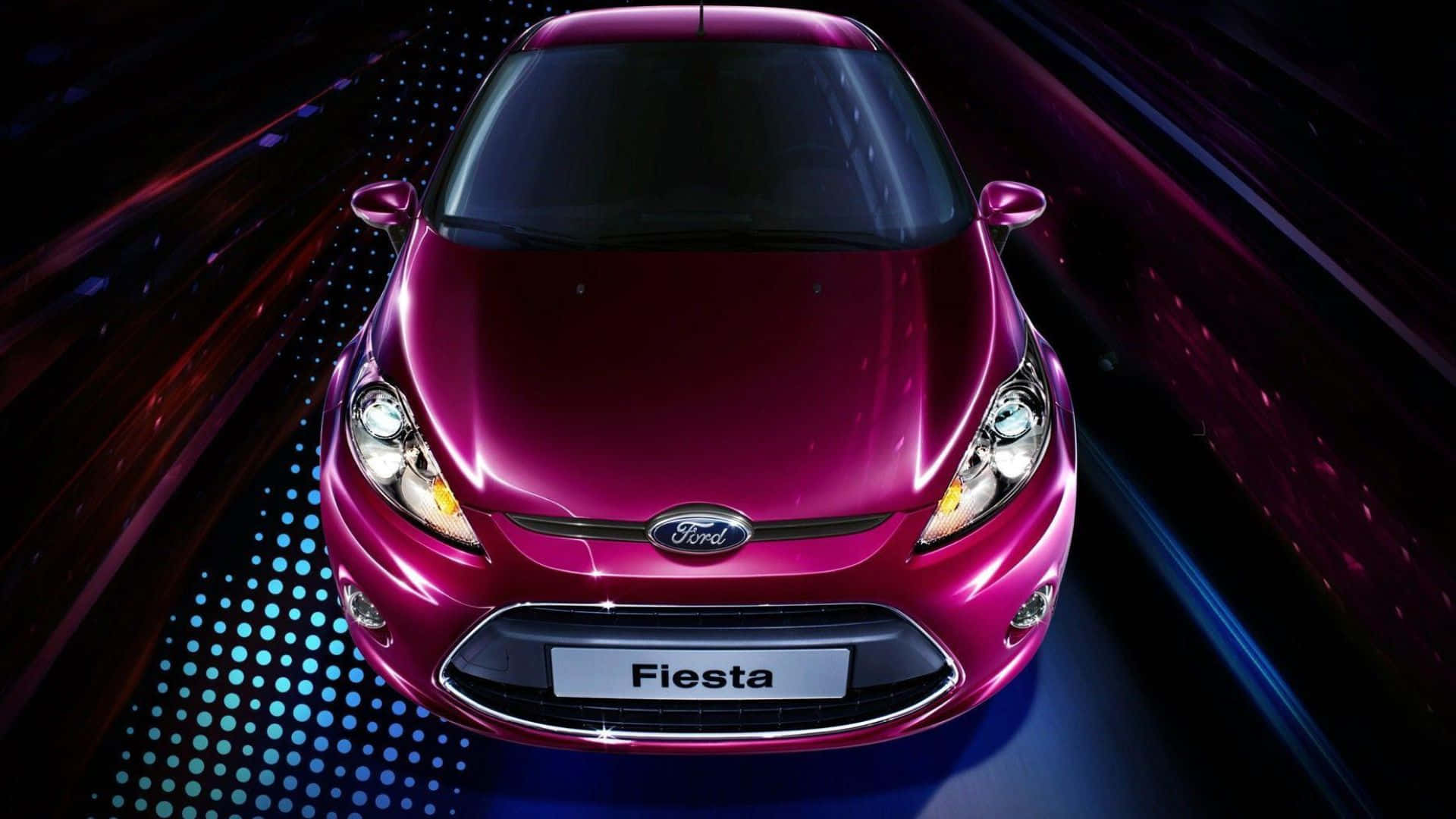 Ford Fiesta, magenta, sunset, Full HD Desktop Wallpaper