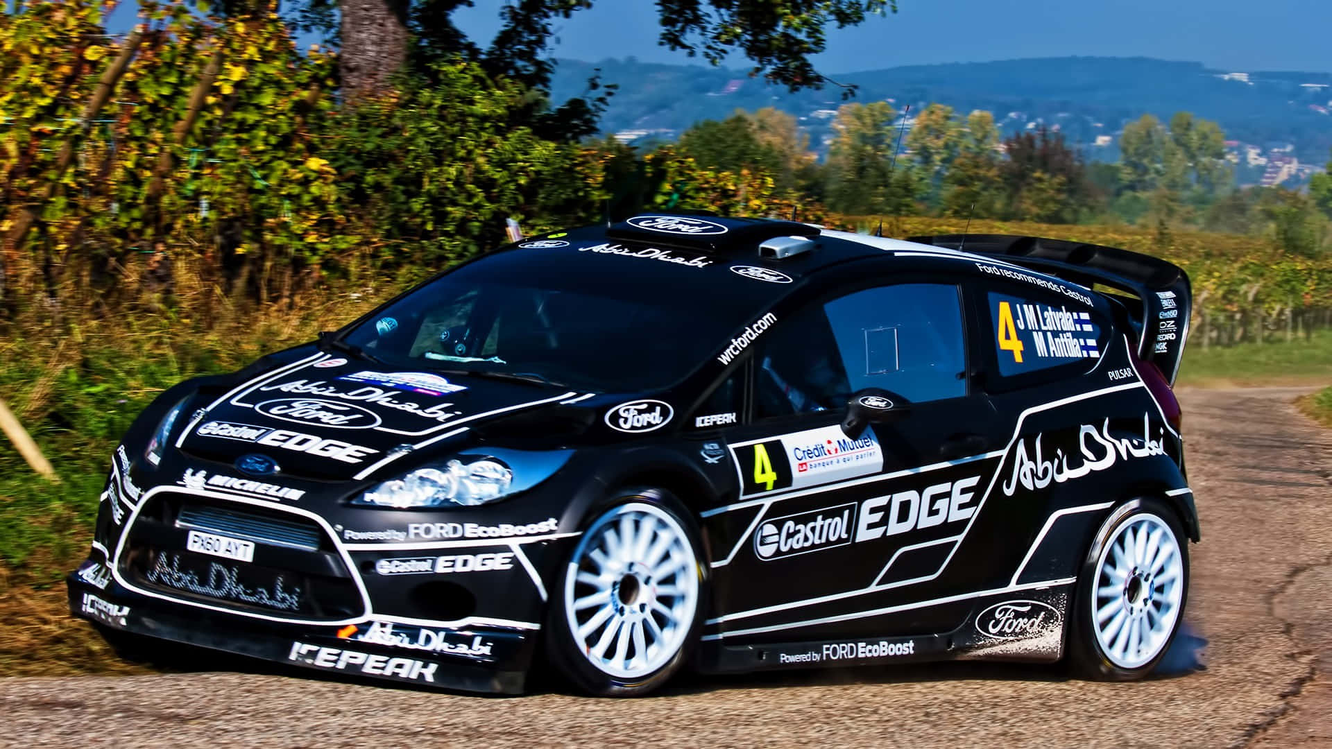 Ford Fiesta, black, white accents, Full HD Desktop Wallpaper