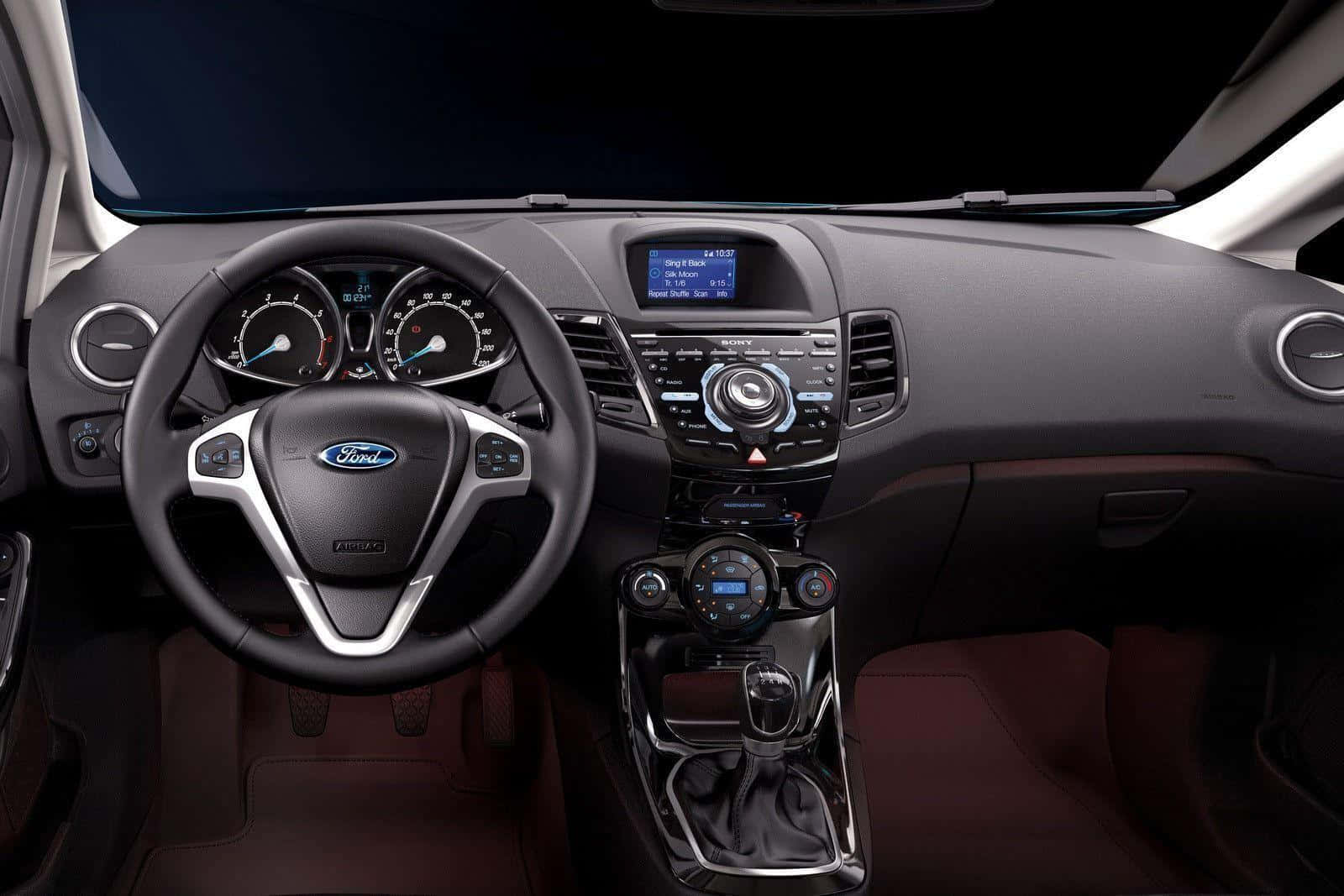 Ford Fiesta, black interior, digital displays, HD Desktop Wallpaper