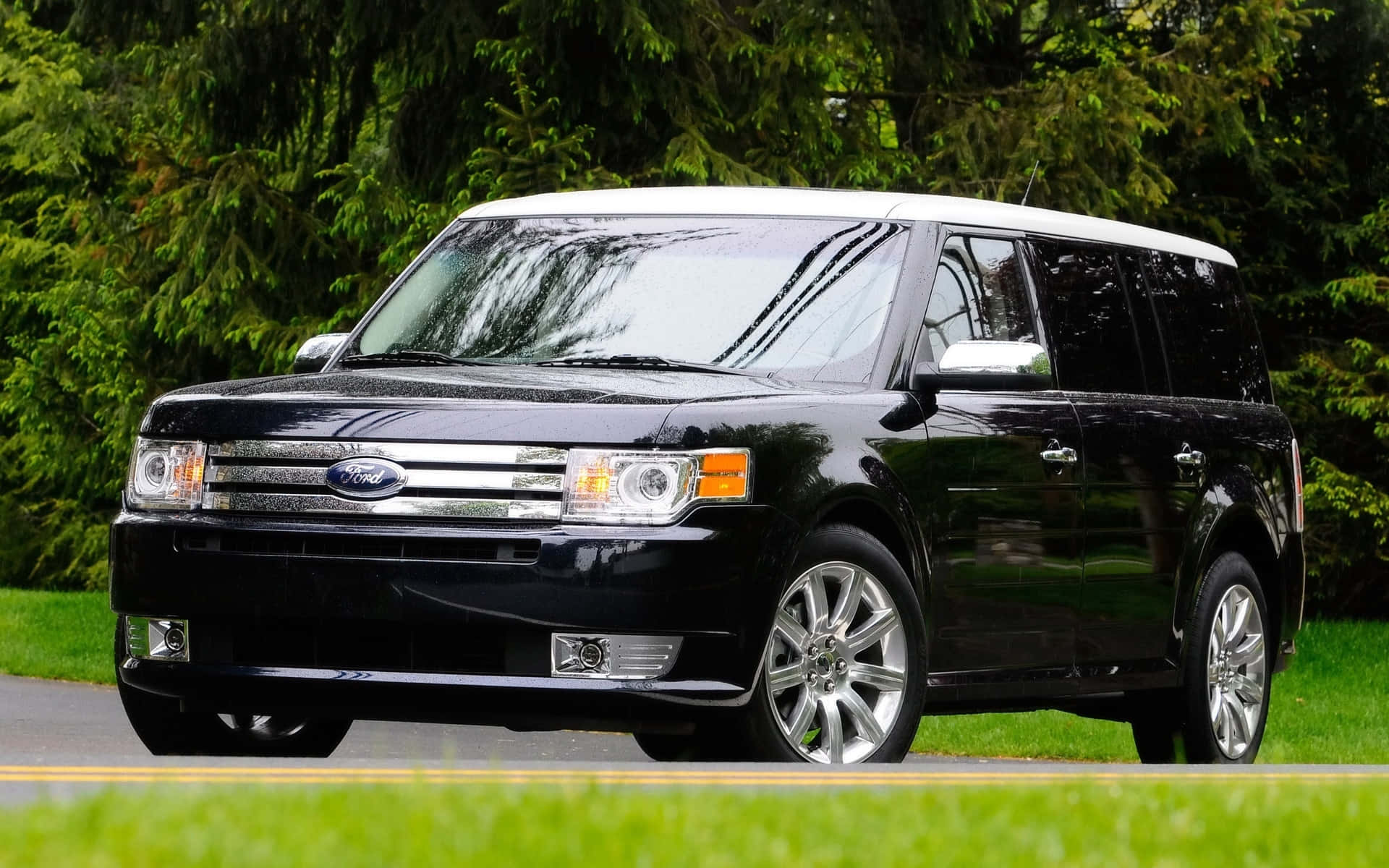 Ford Flex, black, white roof, Full HD Desktop Wallpaper