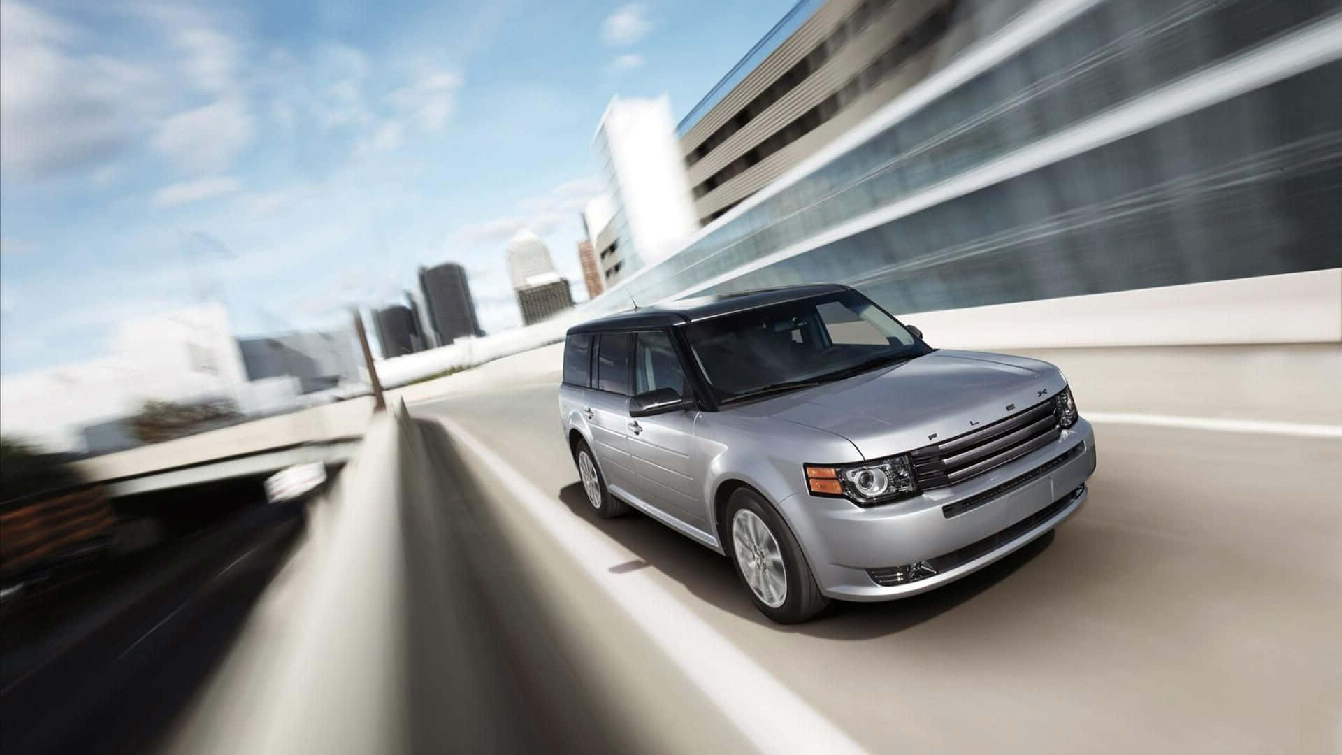 Ford Flex, silver, highway, Full HD Desktop Wallpaper