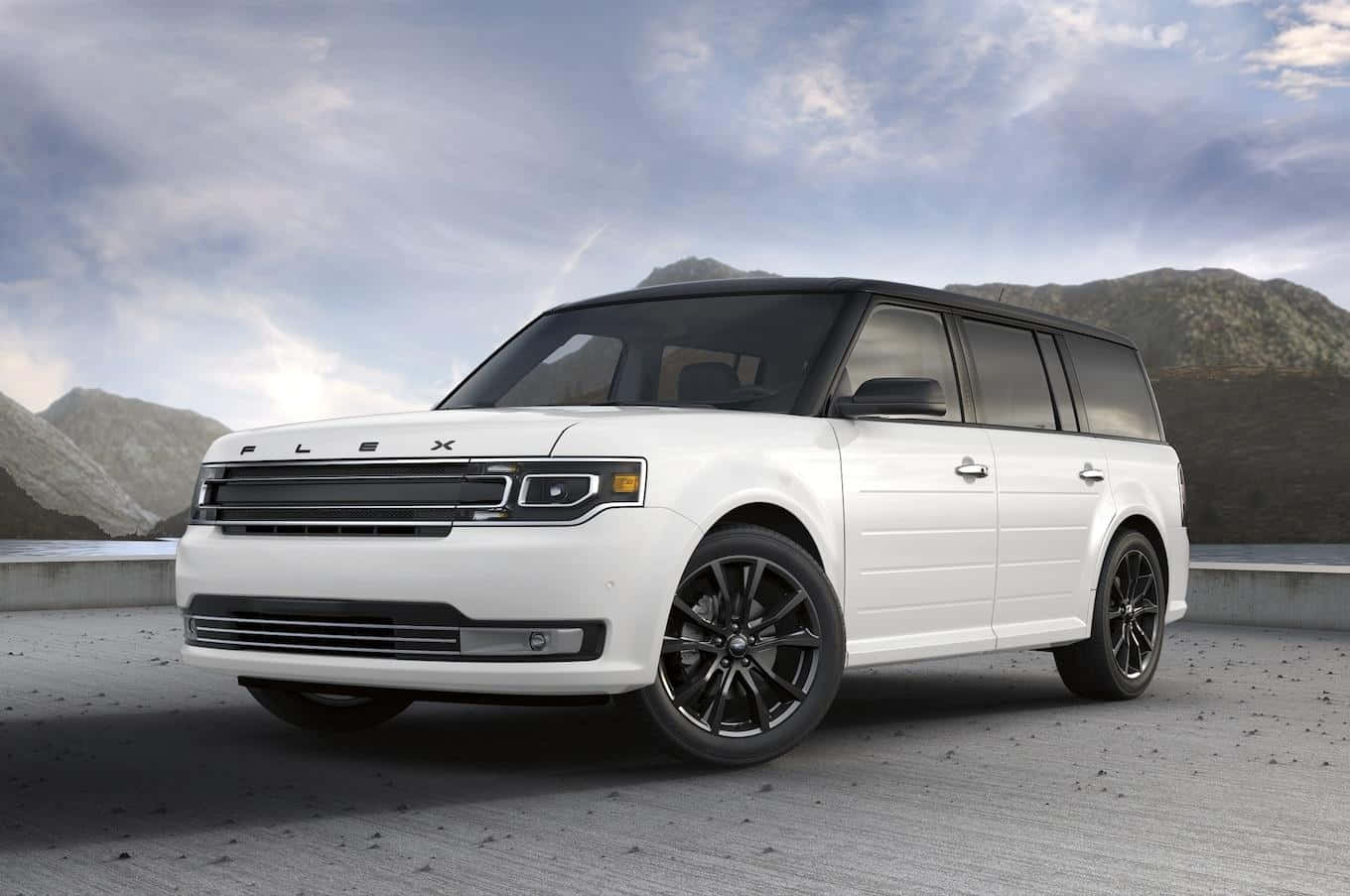 Ford Flex, white, black rims, HD Desktop Wallpaper
