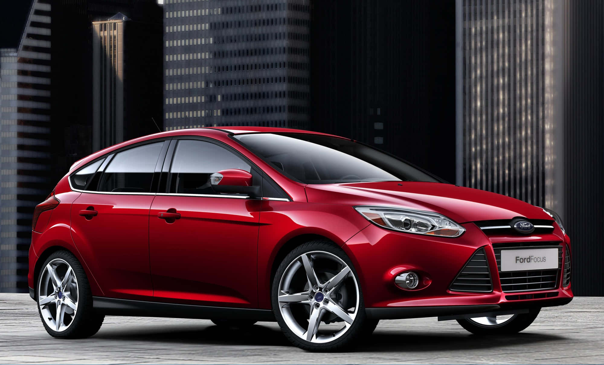 Ford Focus, 2000, glossy red, Full HD Desktop Wallpaper