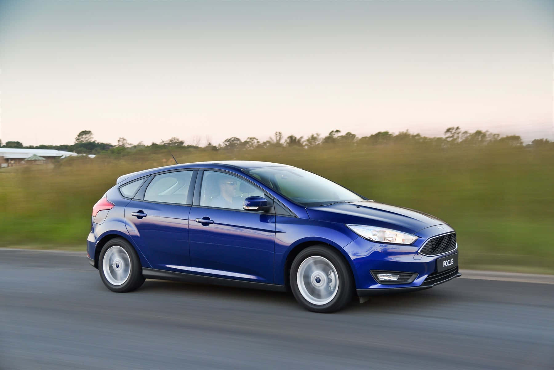 Ford Focus, vibrant blue, hatchback, HD Desktop Wallpaper