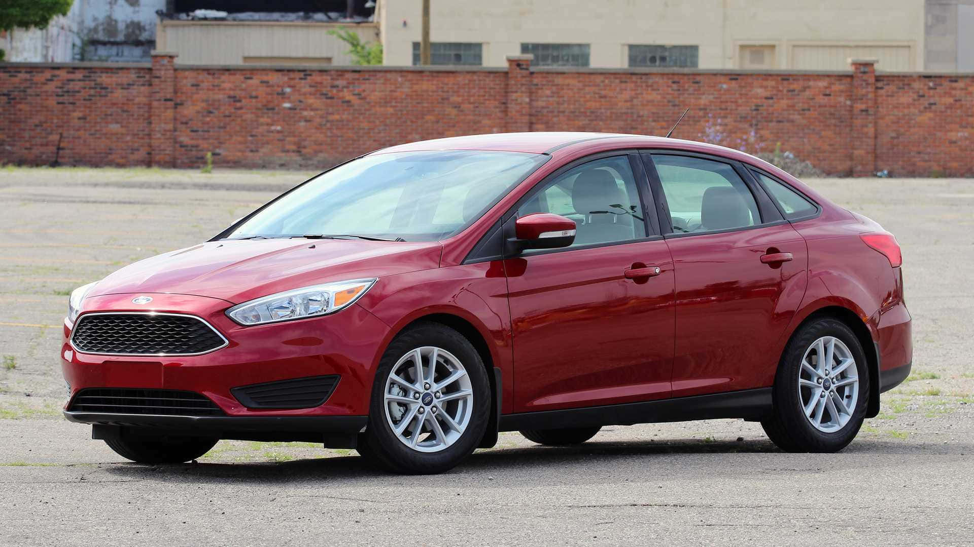 Ford Focus, glossy red, sedan, Full HD Desktop Wallpaper