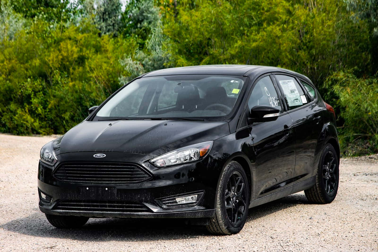 Ford Focus, black, hatchback, HD Desktop Wallpaper