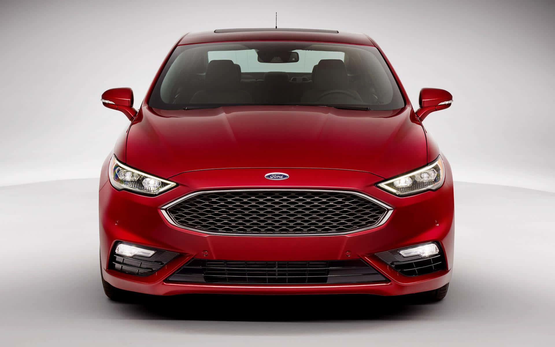 Ford Fusion, glossy red, sedan, Full HD Desktop Wallpaper