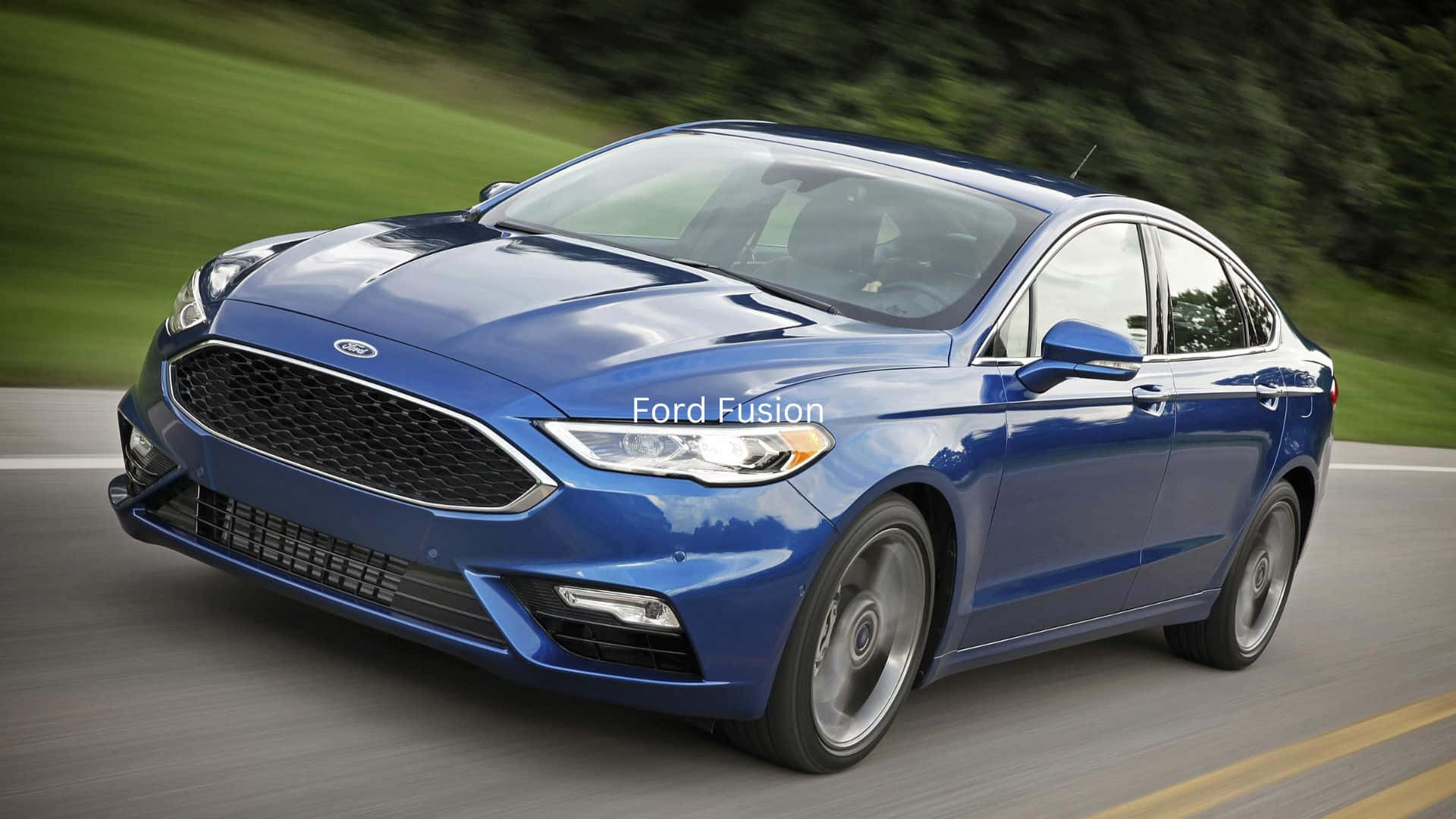 Ford Fusion, blue, sedan, Full HD Desktop Wallpaper