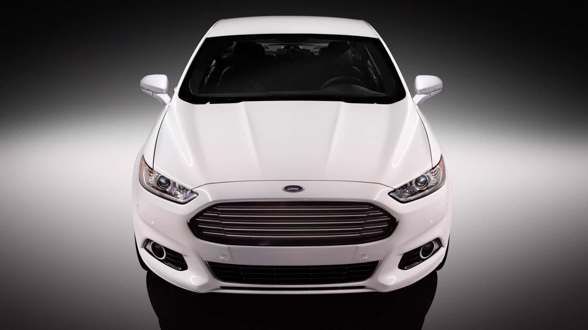 Ford Fusion, white, studio lighting, Full HD Desktop Wallpaper