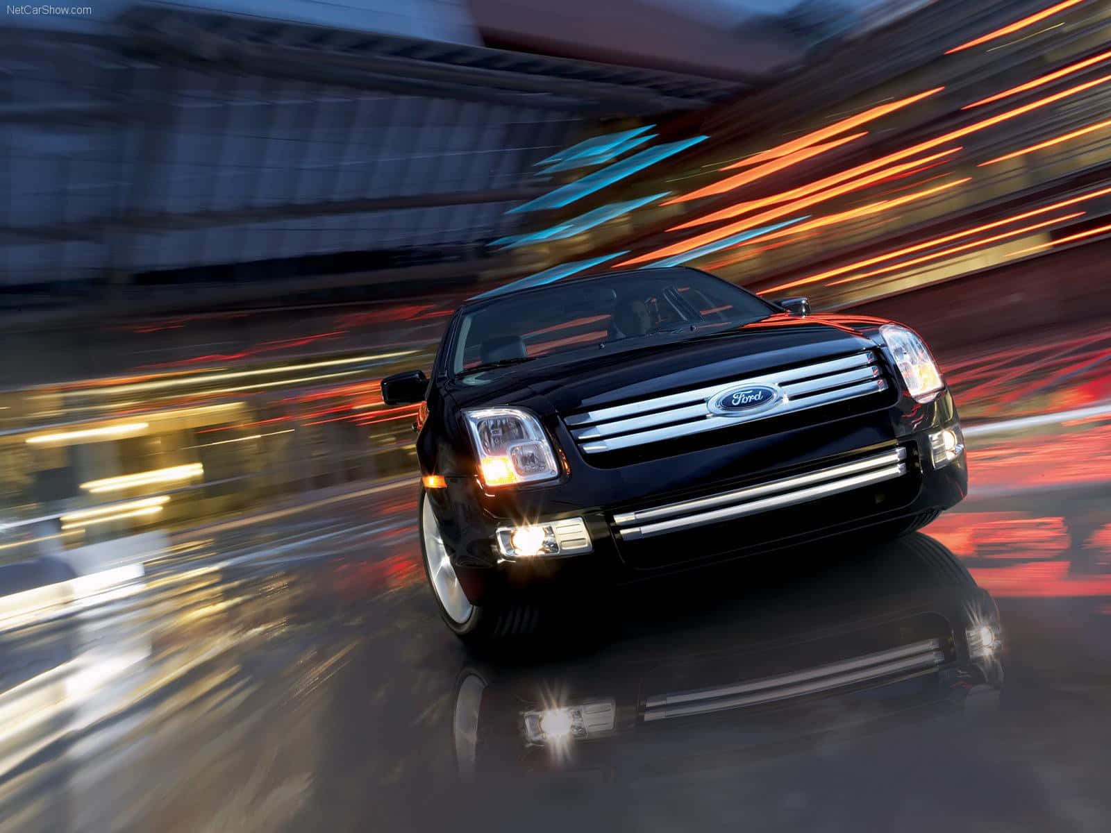 Ford Fusion, black, city, HD Desktop Wallpaper