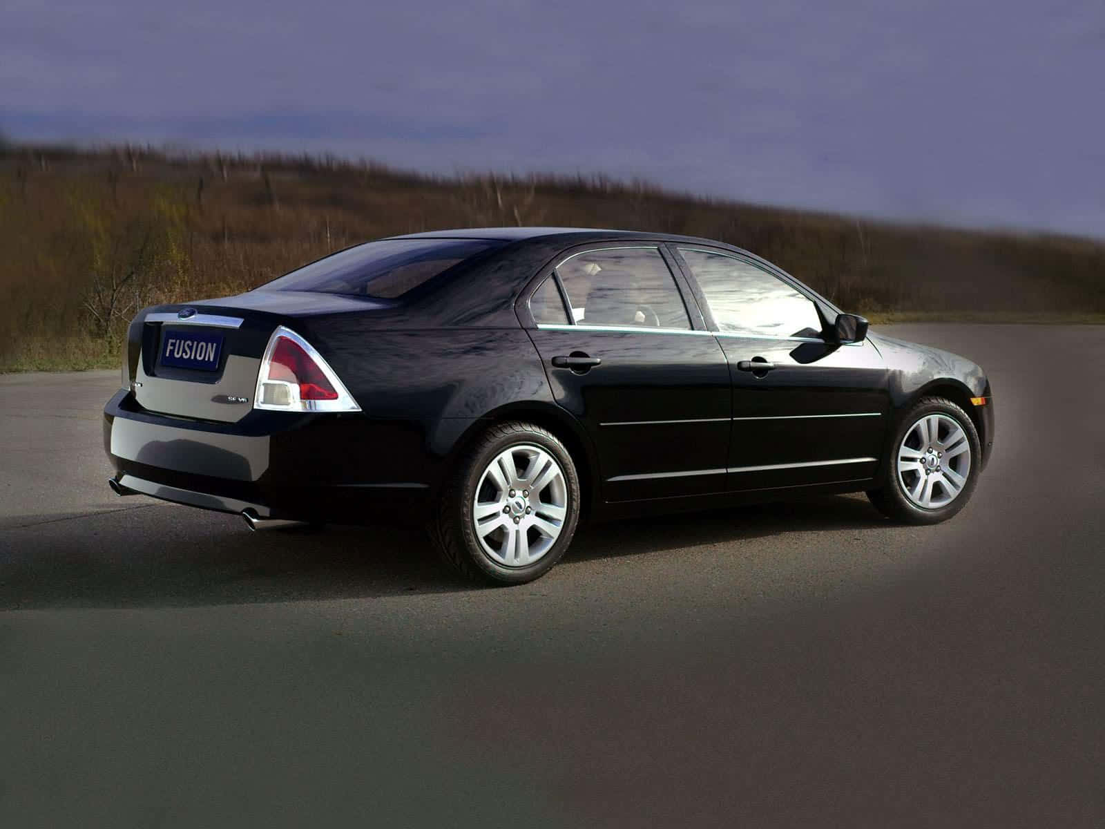Ford Fusion, black, paved road, HD Desktop Wallpaper