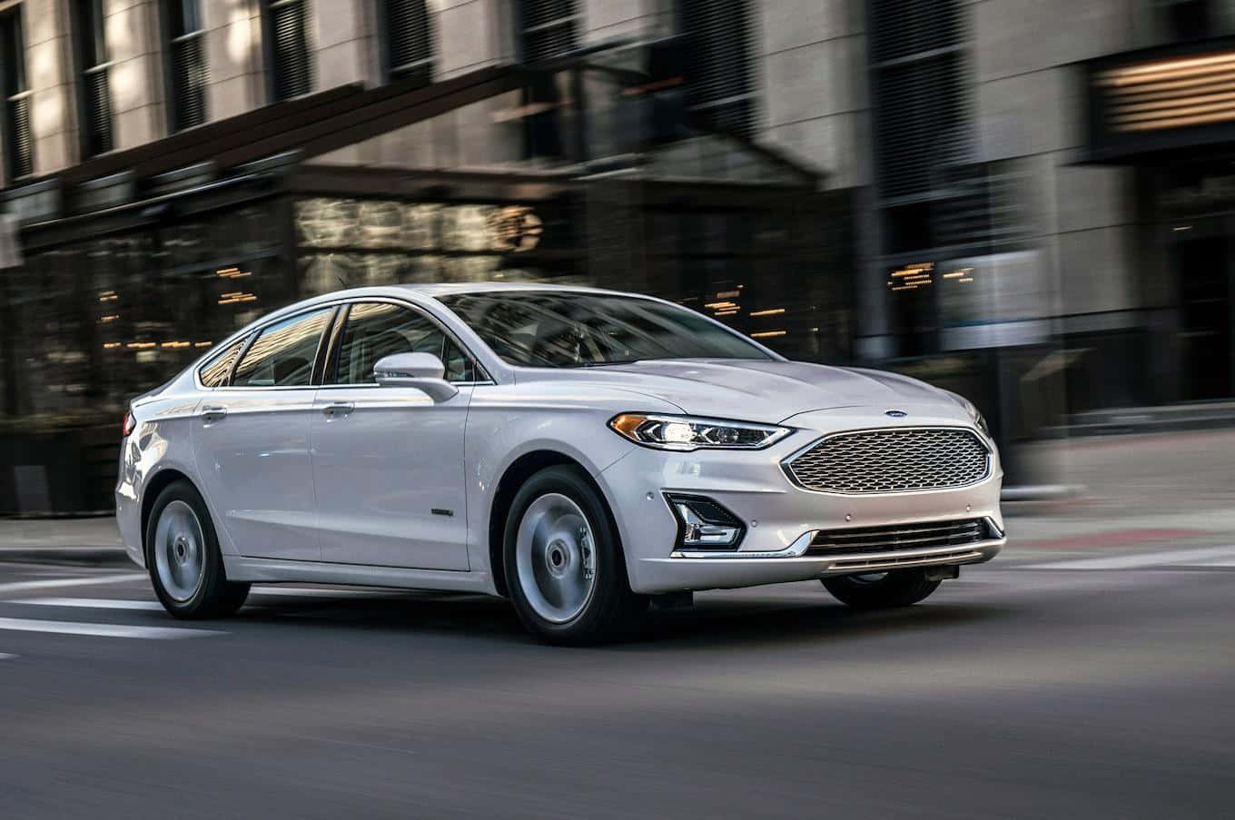 Ford Fusion, silver, dusk, HD Desktop Wallpaper