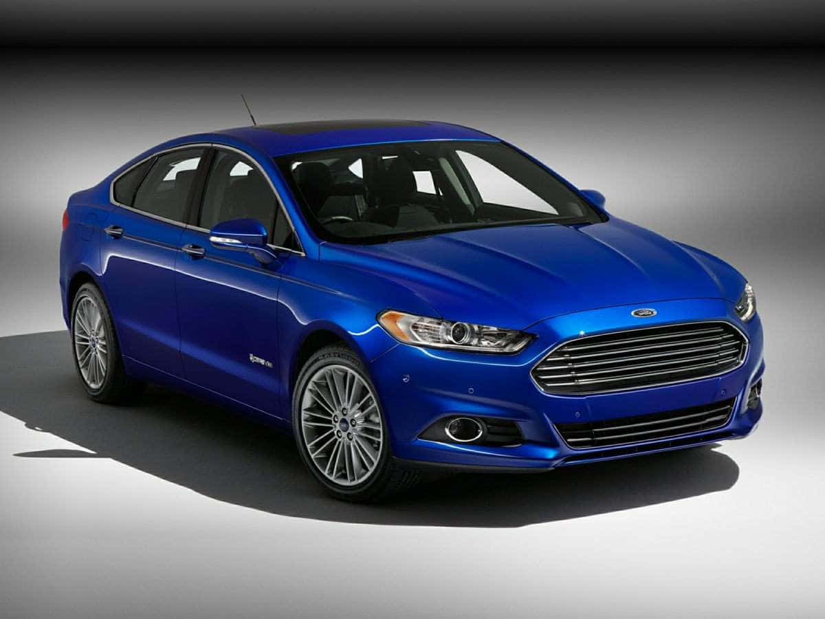 Ford Fusion, glossy blue, studio, SD Desktop Wallpaper