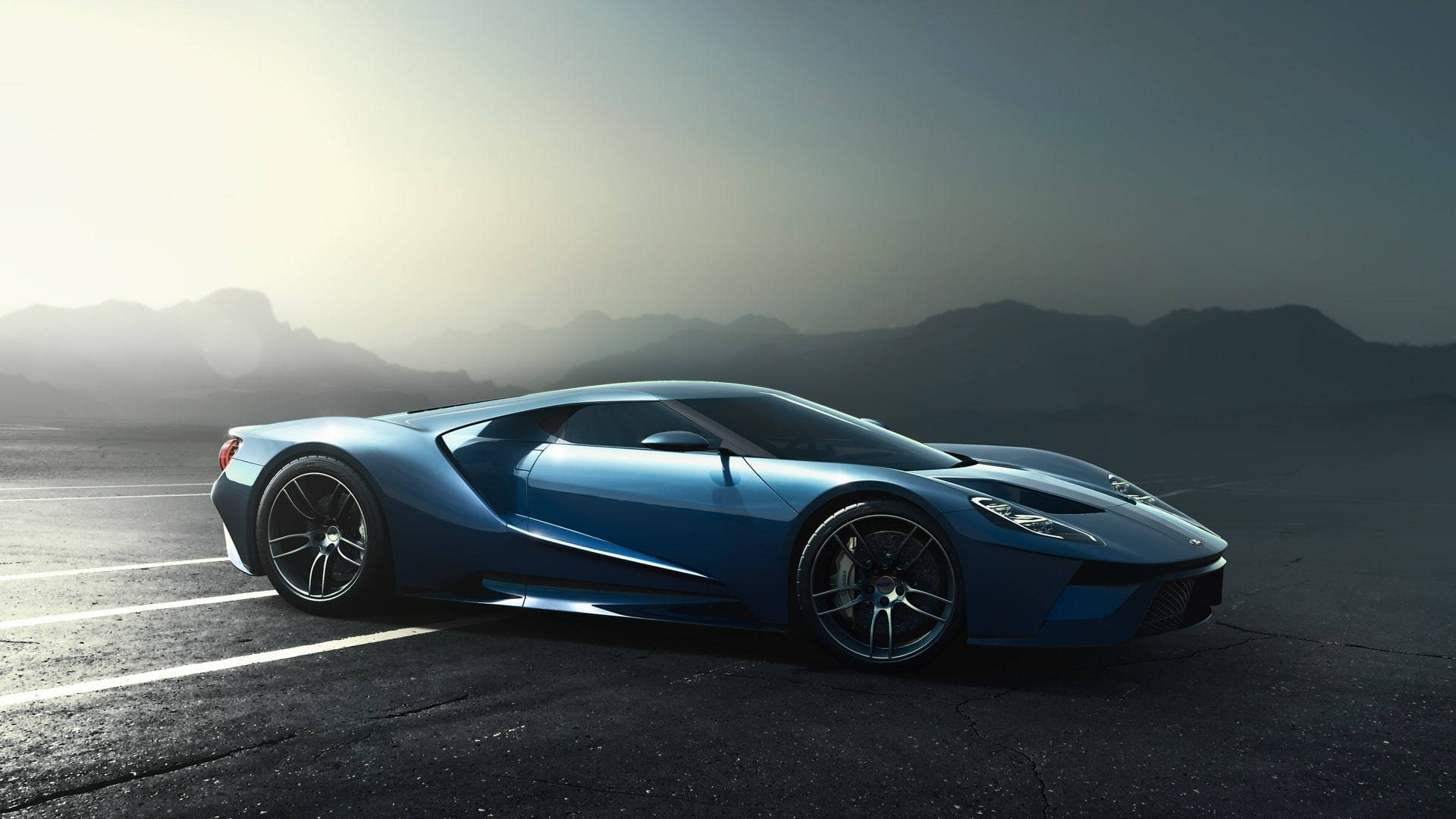 Ford GT, azure, sports car, Full HD Desktop Wallpaper