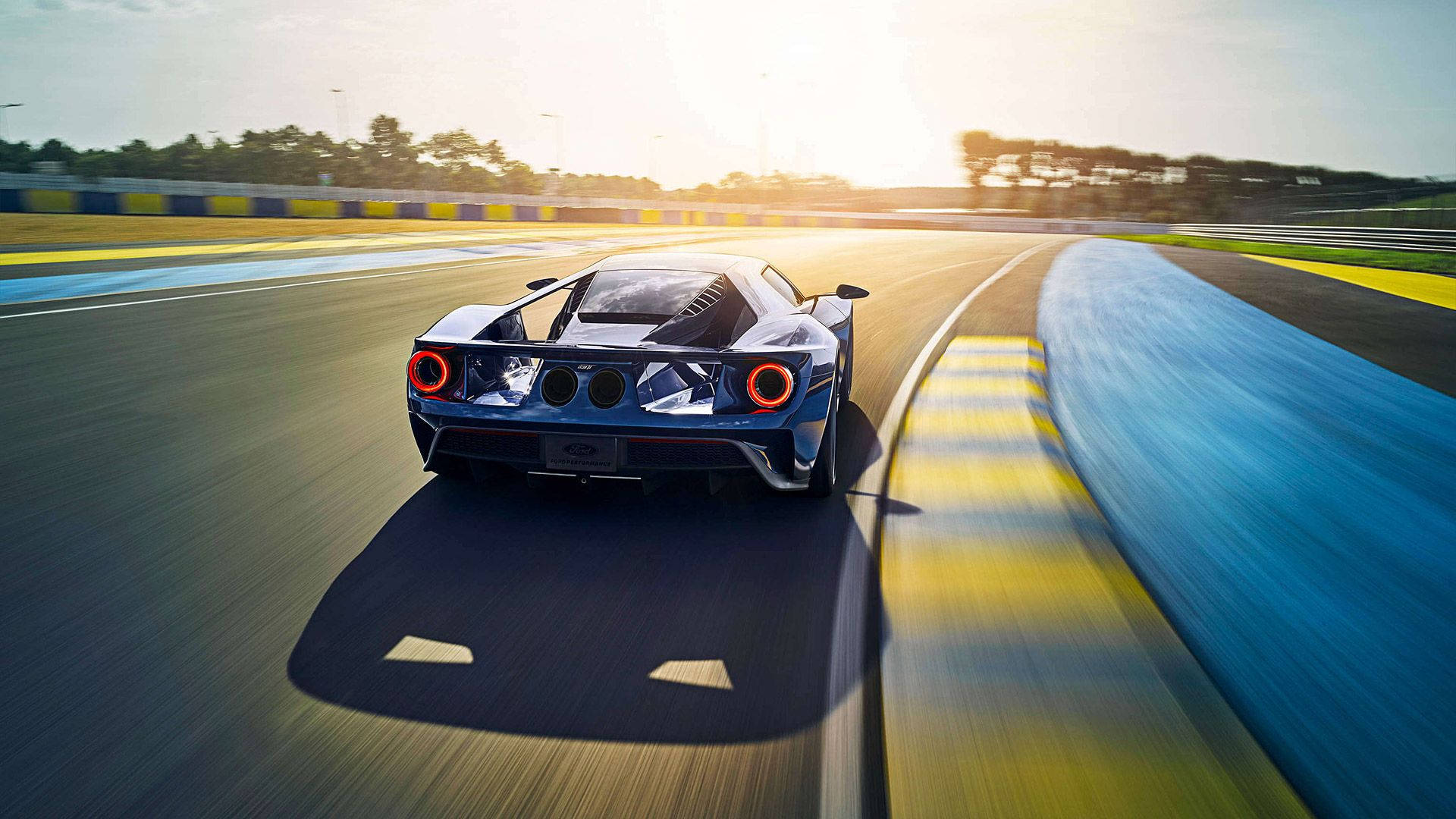 blue Ford GT, sleek, race car, Full HD Desktop Wallpaper