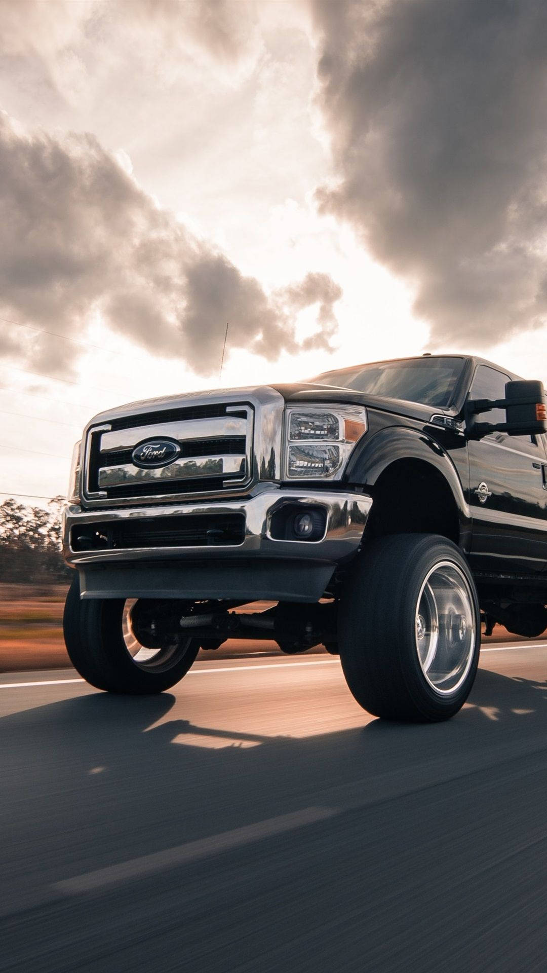 Ford F-150, black, highway, Full HD Phone Wallpaper