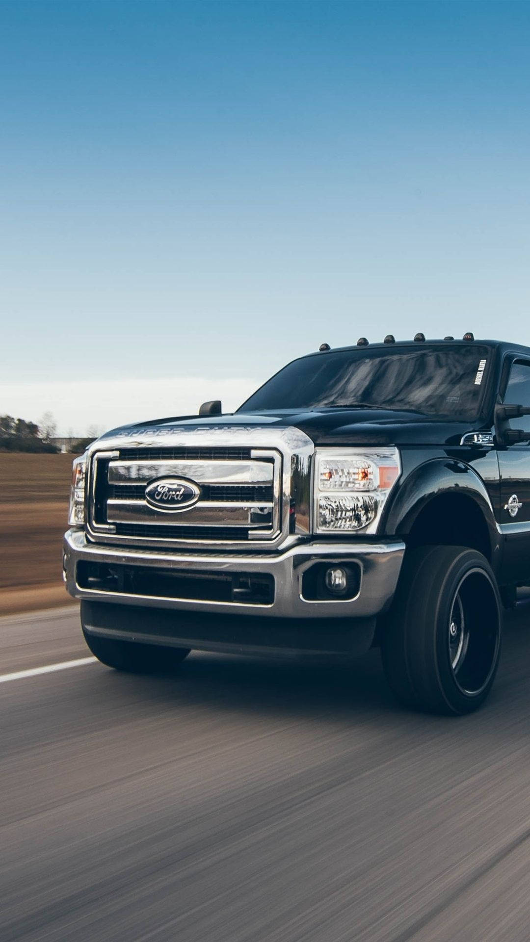 Ford F-150, black, rural road, Full HD Phone Wallpaper
