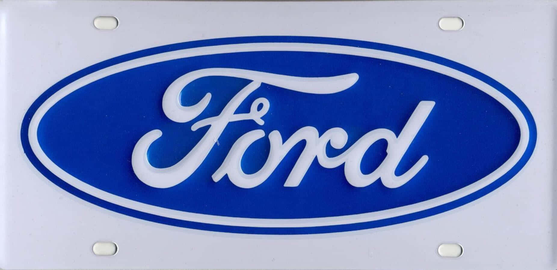 Ford logo, blue oval, white cursive lettering, HD Desktop Wallpaper