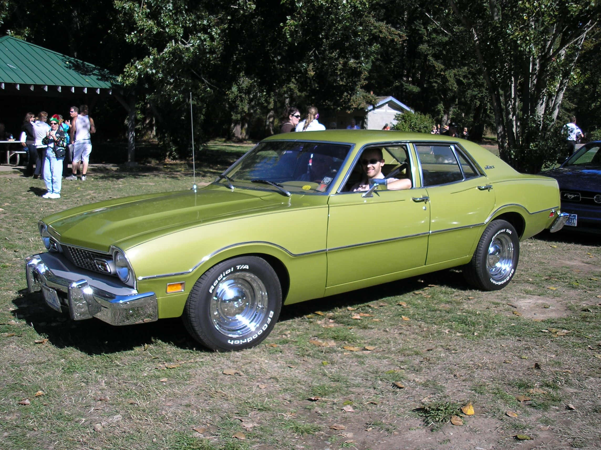 Ford Maverick, lime green, classic car, Full HD Desktop Wallpaper