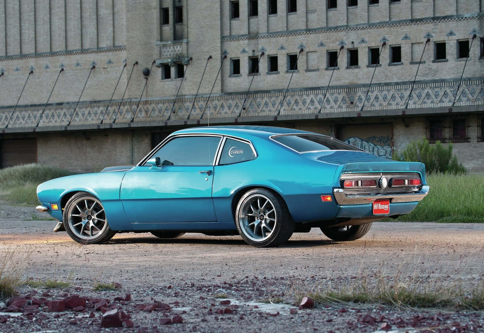 Ford Maverick, turquoise, gravel, HD Desktop Wallpaper