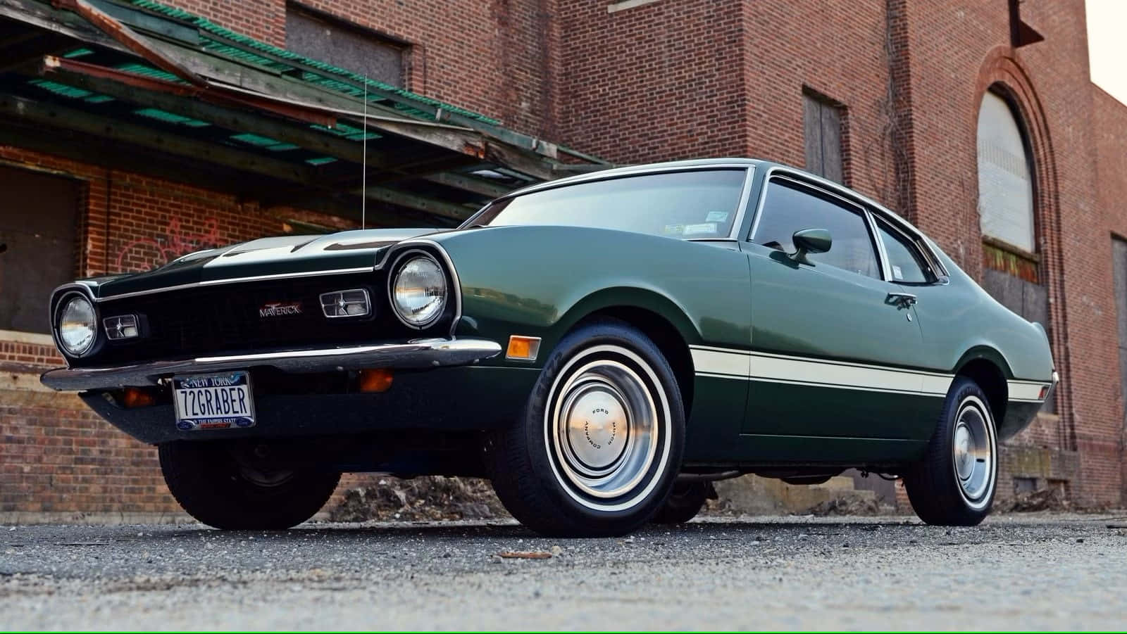 Ford Maverick, vintage green, coupe, HD Desktop Wallpaper