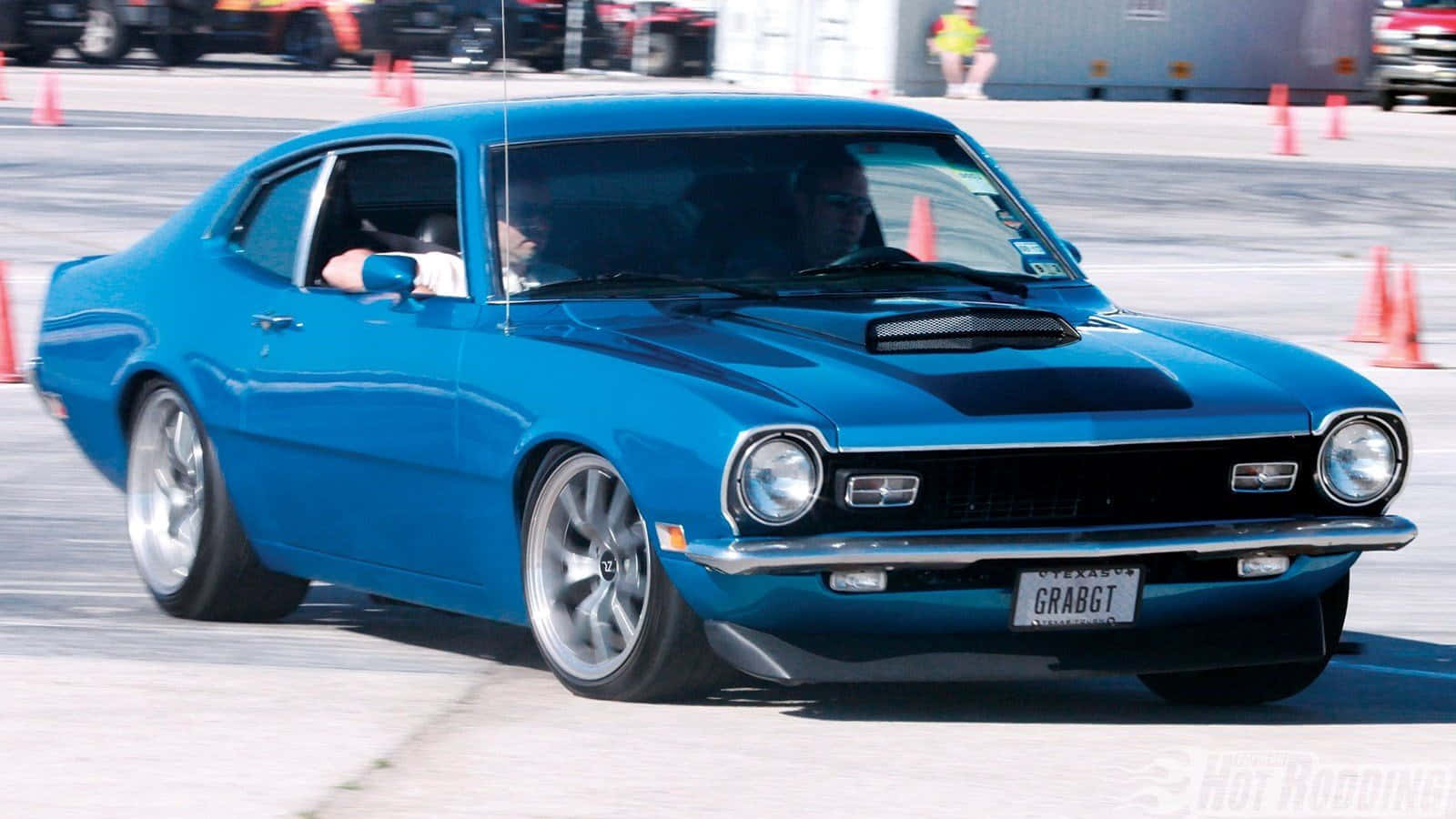 Ford Maverick, vibrant blue, paved track, HD Desktop Wallpaper