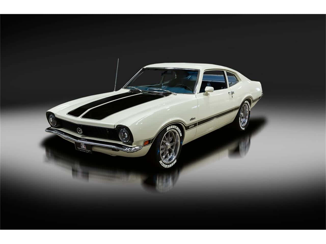 Ford Maverick, white, black racing stripes, HD Desktop Wallpaper