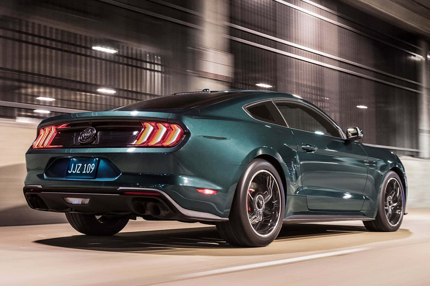 Ford Mustang Bullitt, teal, dimly lit tunnel, HD Desktop Wallpaper