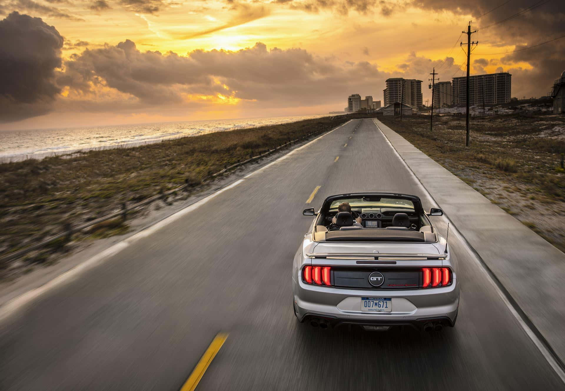 Ford Mustang California Special, silver, convertible, Full HD Desktop Wallpaper