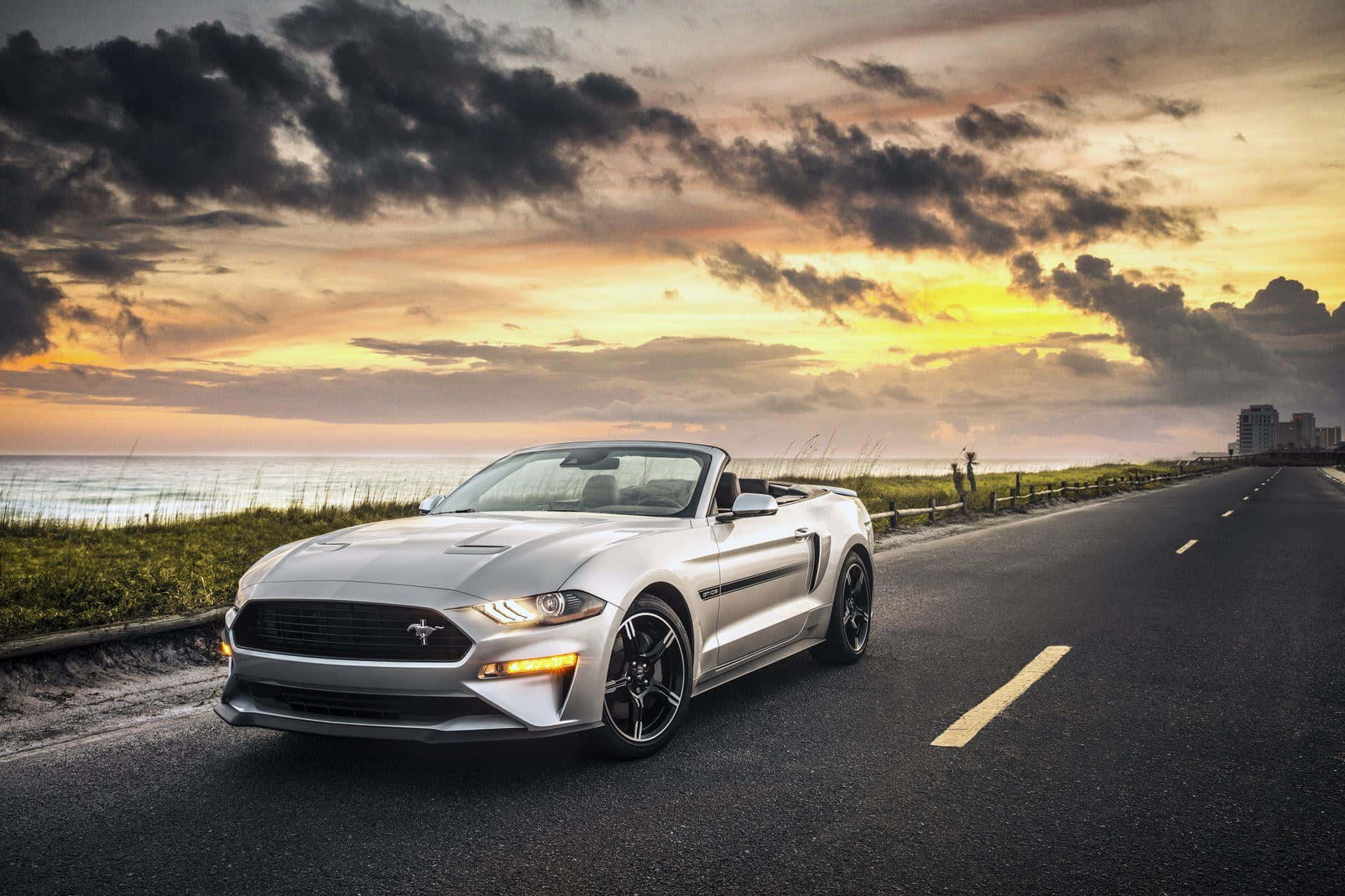 Ford Mustang California Special, silver, convertible, Full HD Desktop Wallpaper