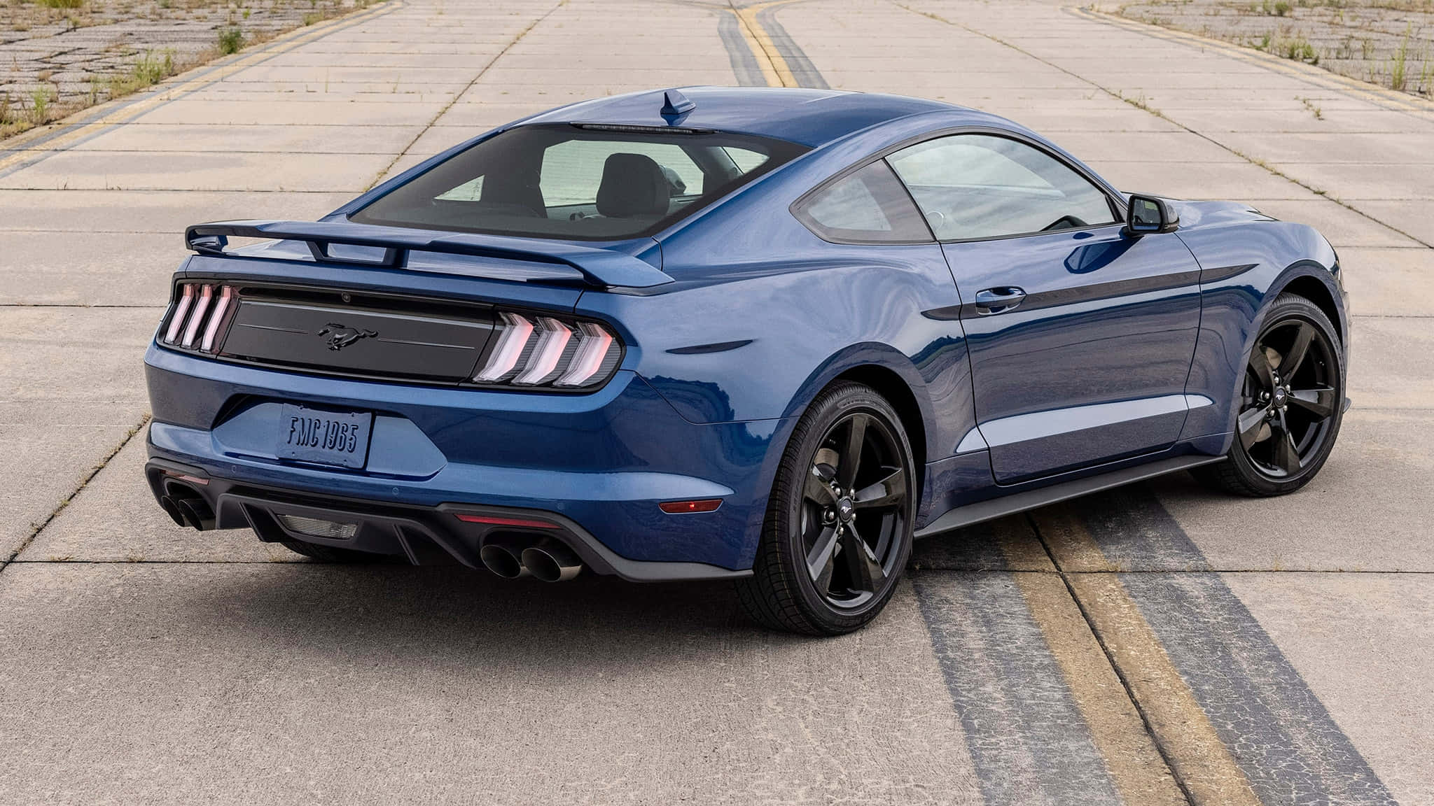 Ford Mustang California Special, blue, cracked concrete road, Full HD Desktop Wallpaper