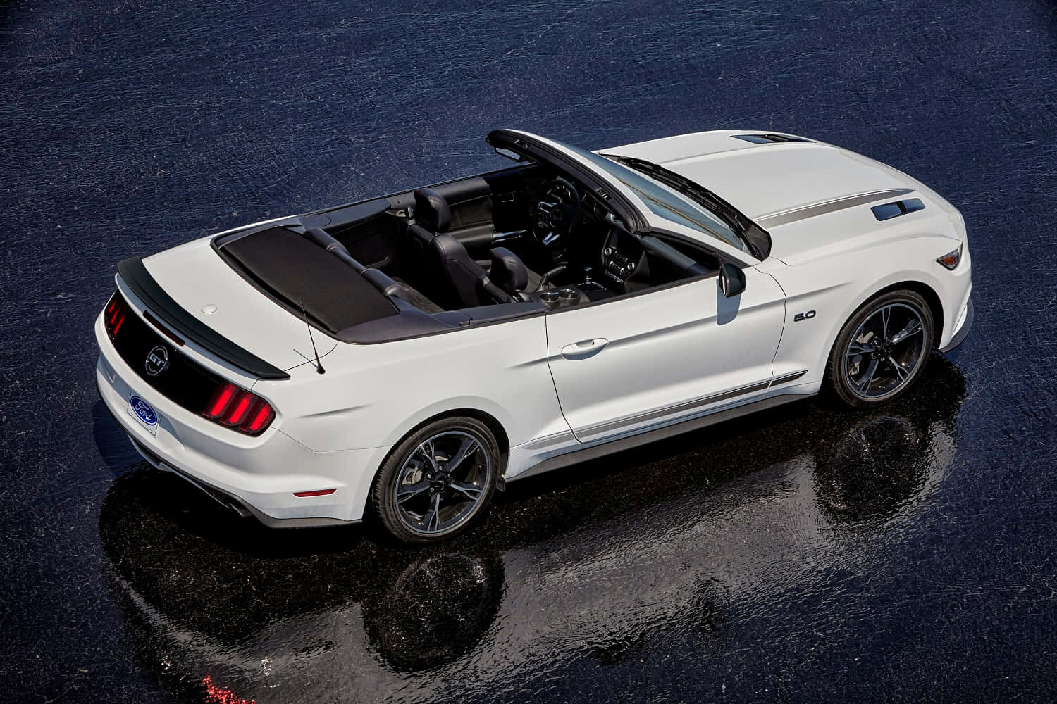 Ford Mustang California Special, white convertible, black accents, HD Desktop Wallpaper