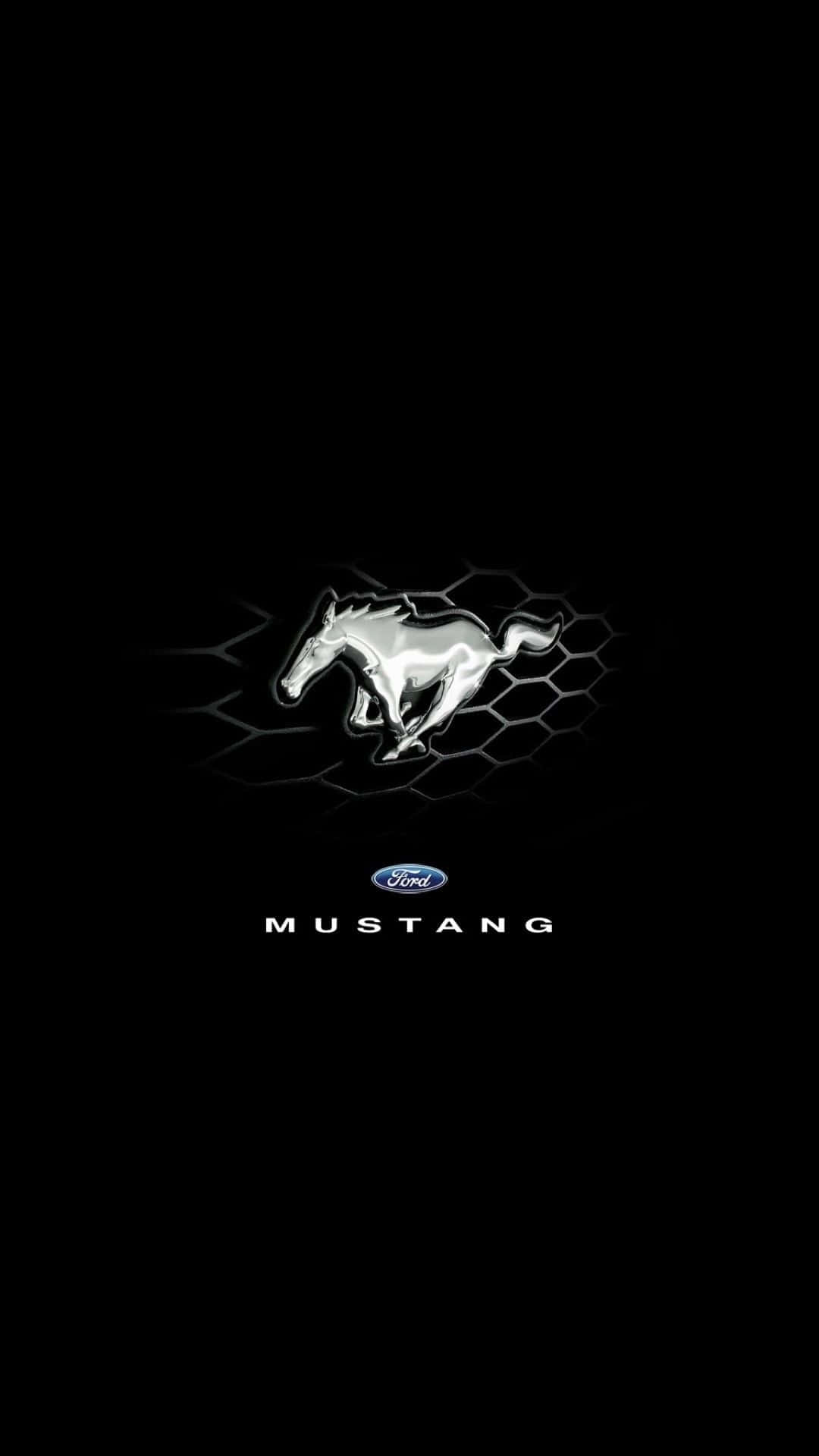 Ford Mustang, glowing silver, black background, Full HD Phone Wallpaper