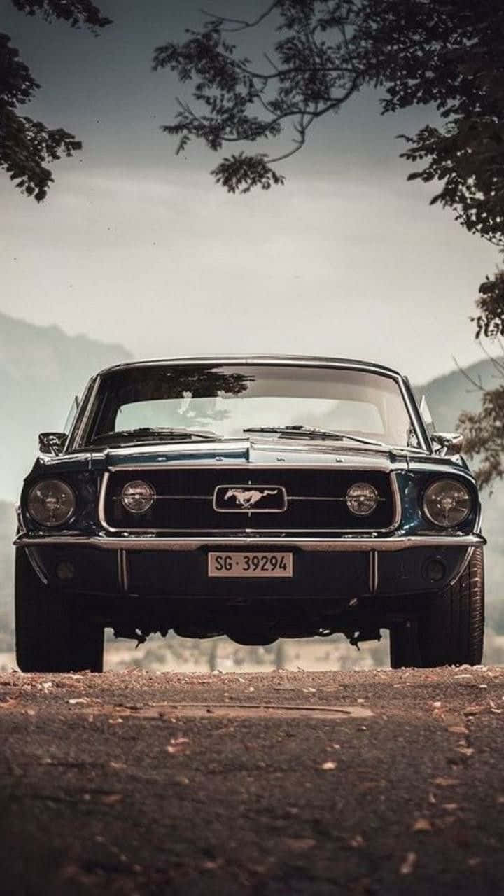 Ford Mustang, vintage, blue, HD Phone Wallpaper