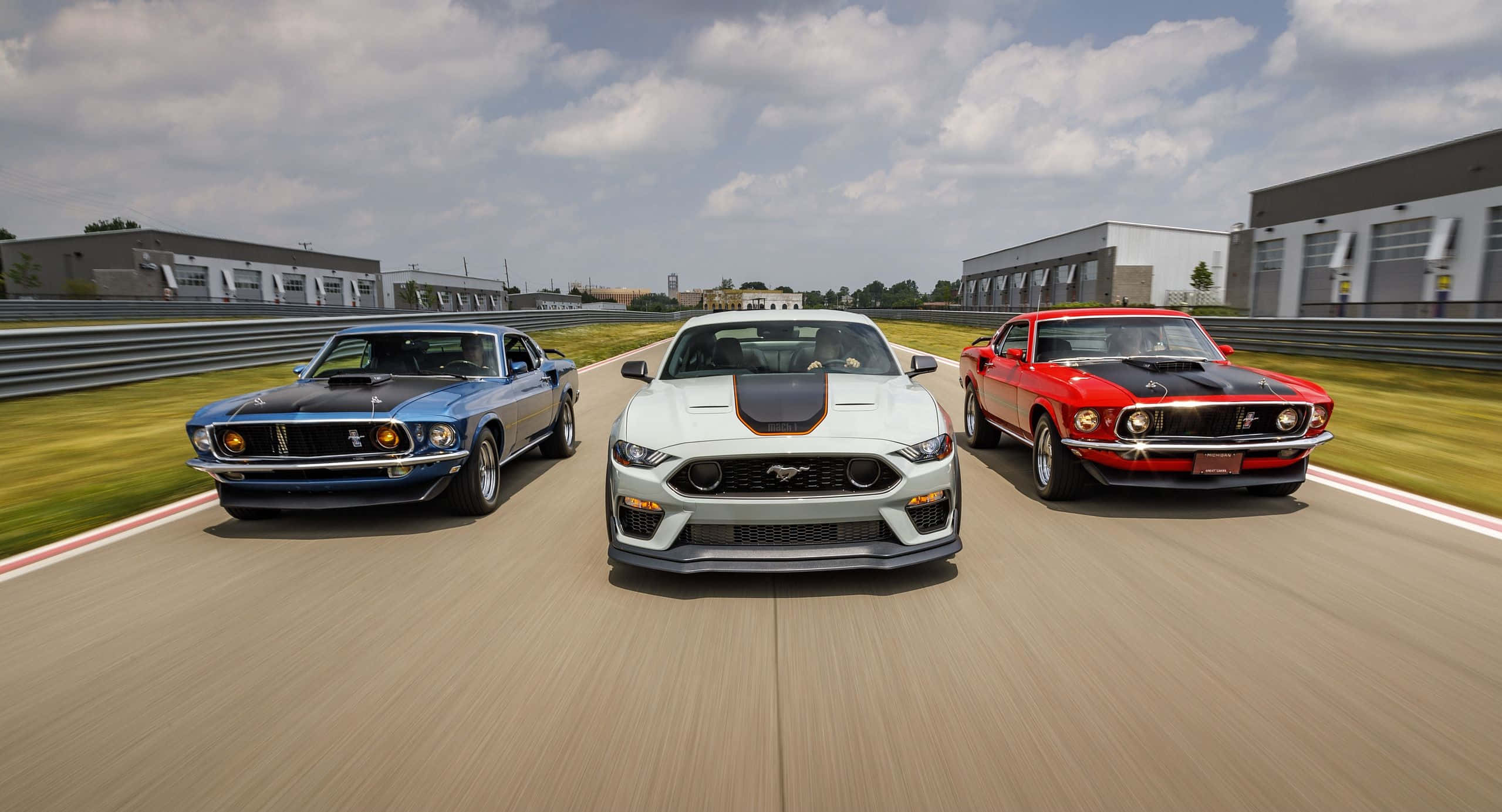 Ford Mustang Mach 1, Ford Mustang, sunlit track, Full HD Desktop Wallpaper