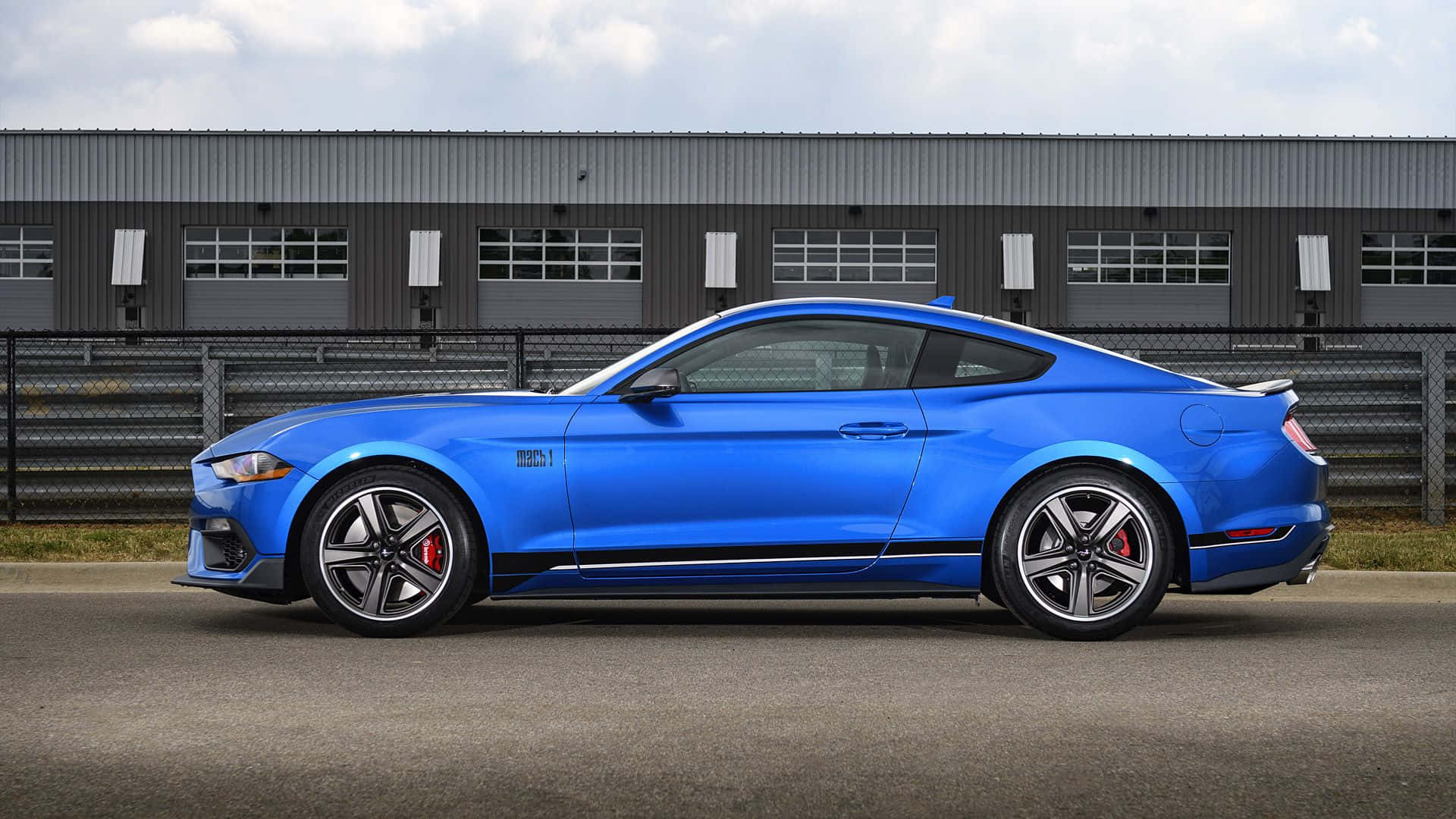 Ford Mustang Mach 1, vibrant blue, asphalt, Full HD Desktop Wallpaper